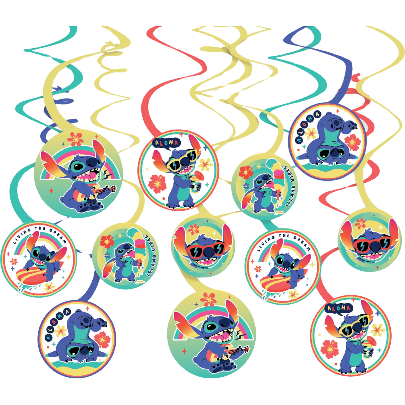 Lilo & Stitch Swirl Decorations (Pack of 12)