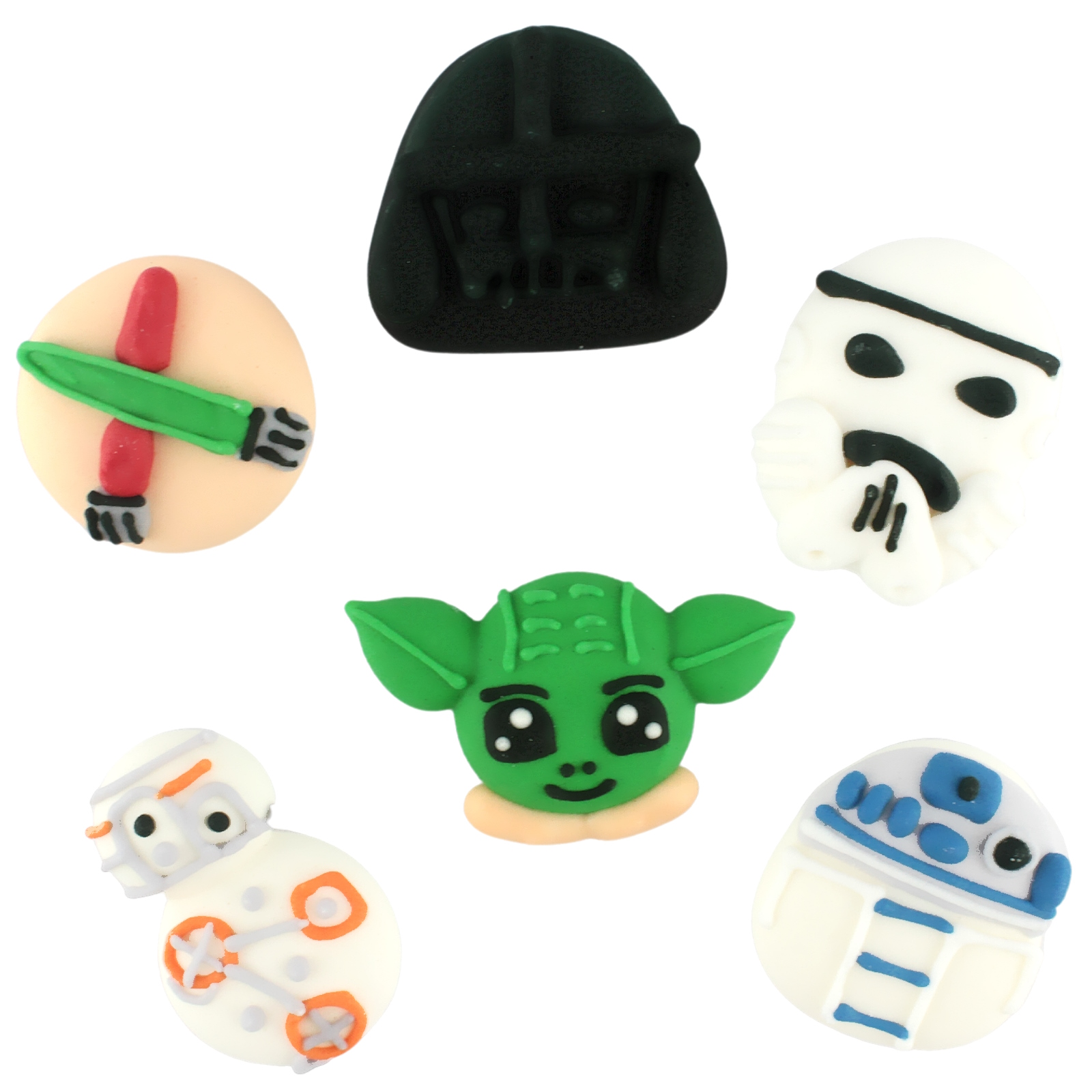 Star Wars Edible Sugar Cupcake Decorations (Pack of 6) 