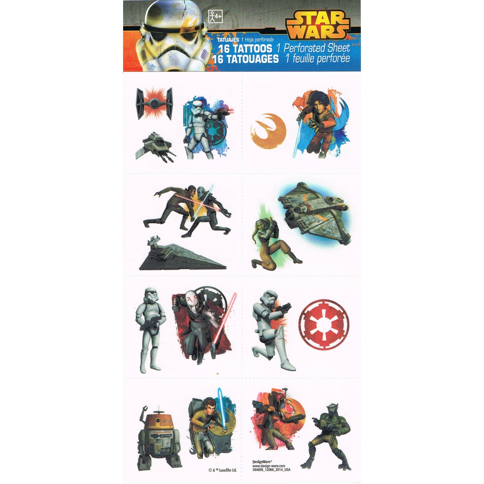 Star Wars Rebels Tattoos (1 Sheet)