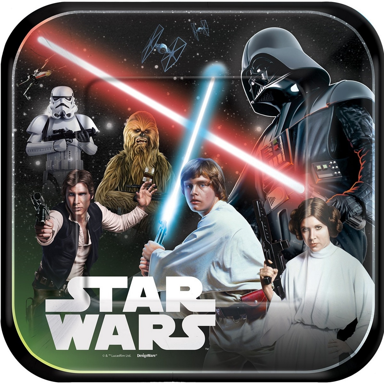 Star Wars Classic Large Square Paper Plates (Pack of 8)