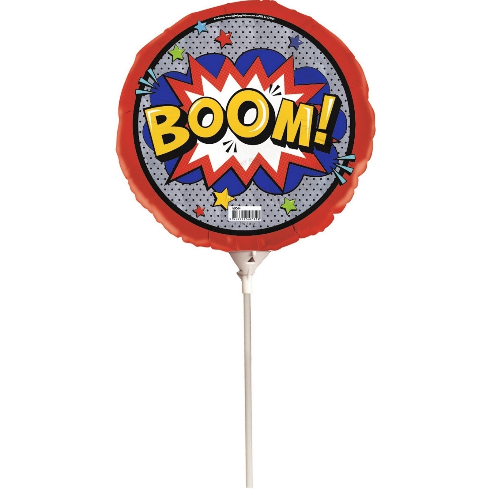 Superhero Air Fill Balloon with Stick 22cm