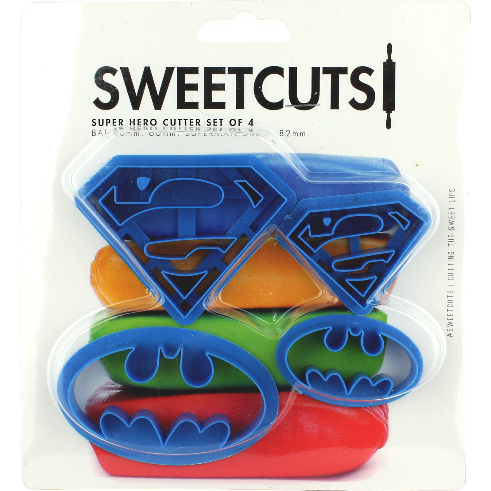 Large Batman & Superman Cookie Cutters (Pack of 4)