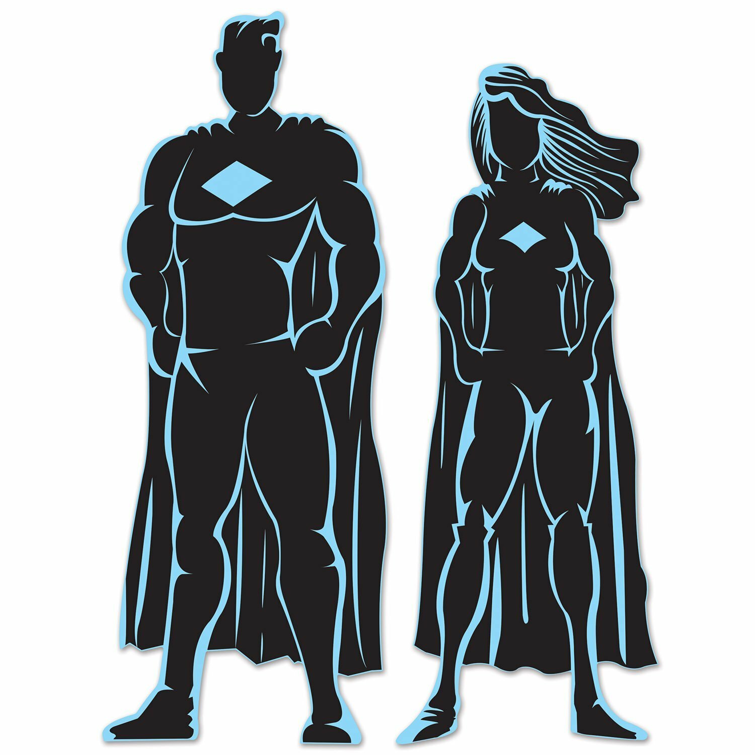 Superhero Silhouettes Cutout Decorations (Set of 2)