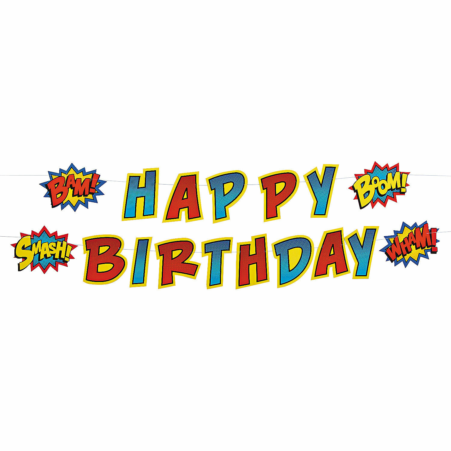 Superhero Happy Birthday Garland Banner