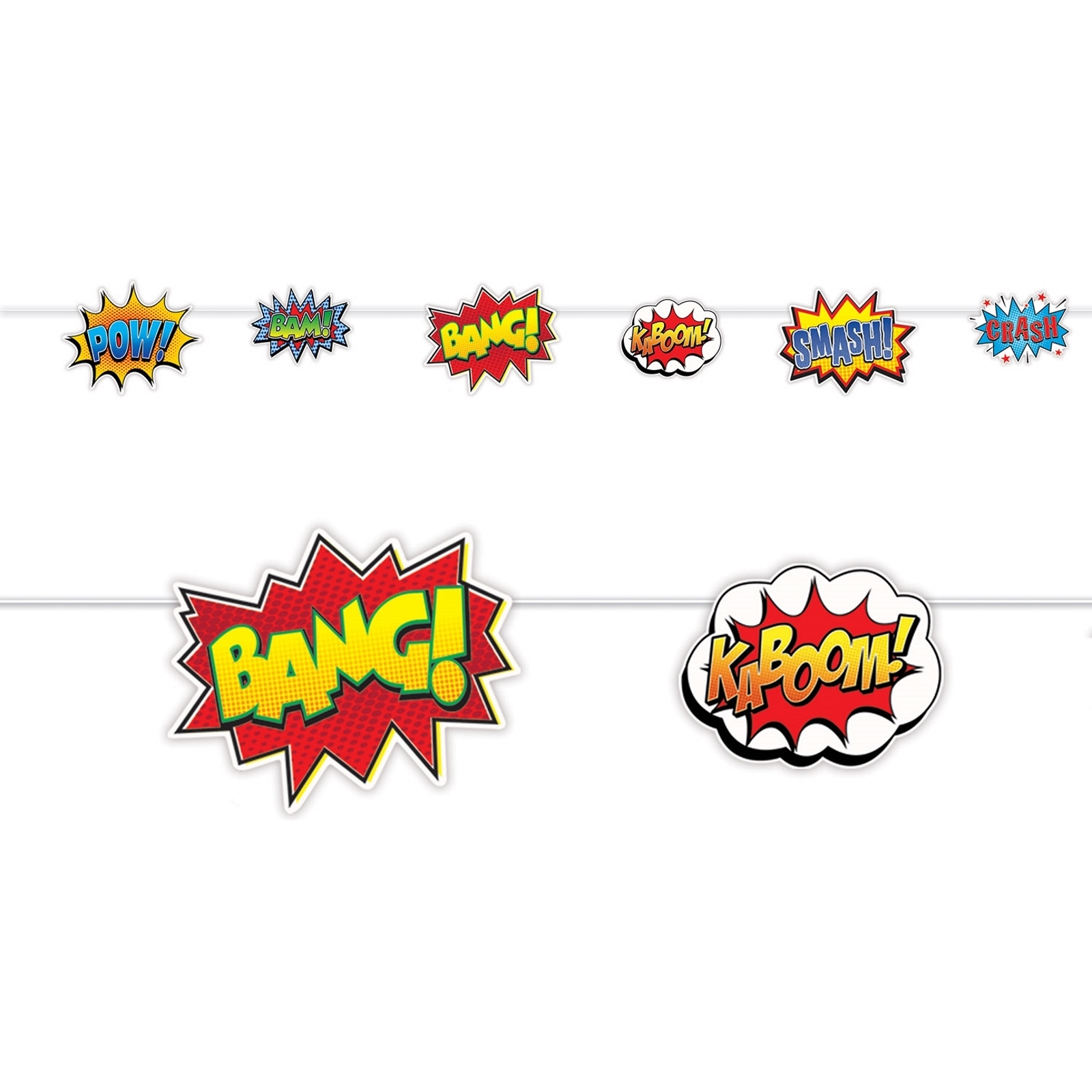 Superhero Action Signs Garland Banner