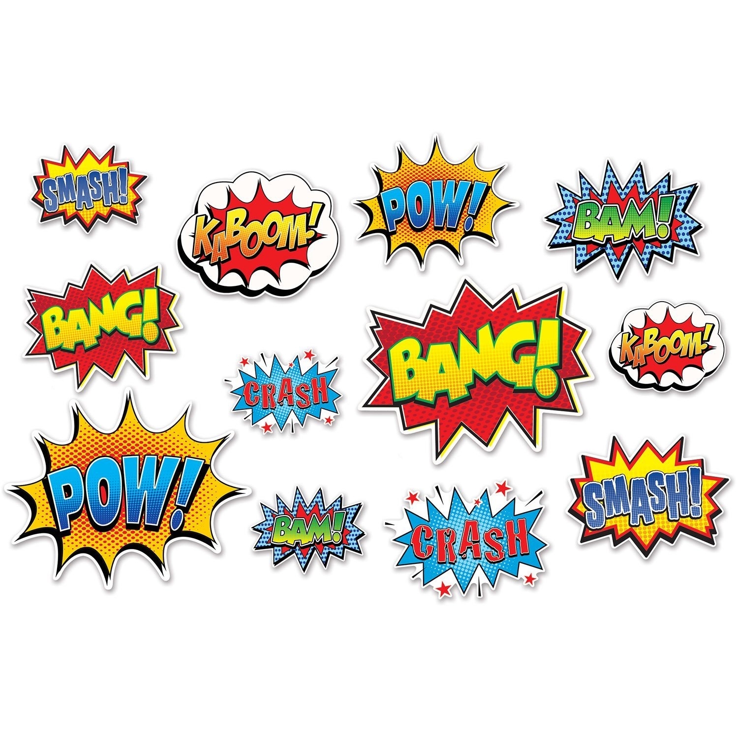 Superhero Small Word Cutouts (Pack of 12)