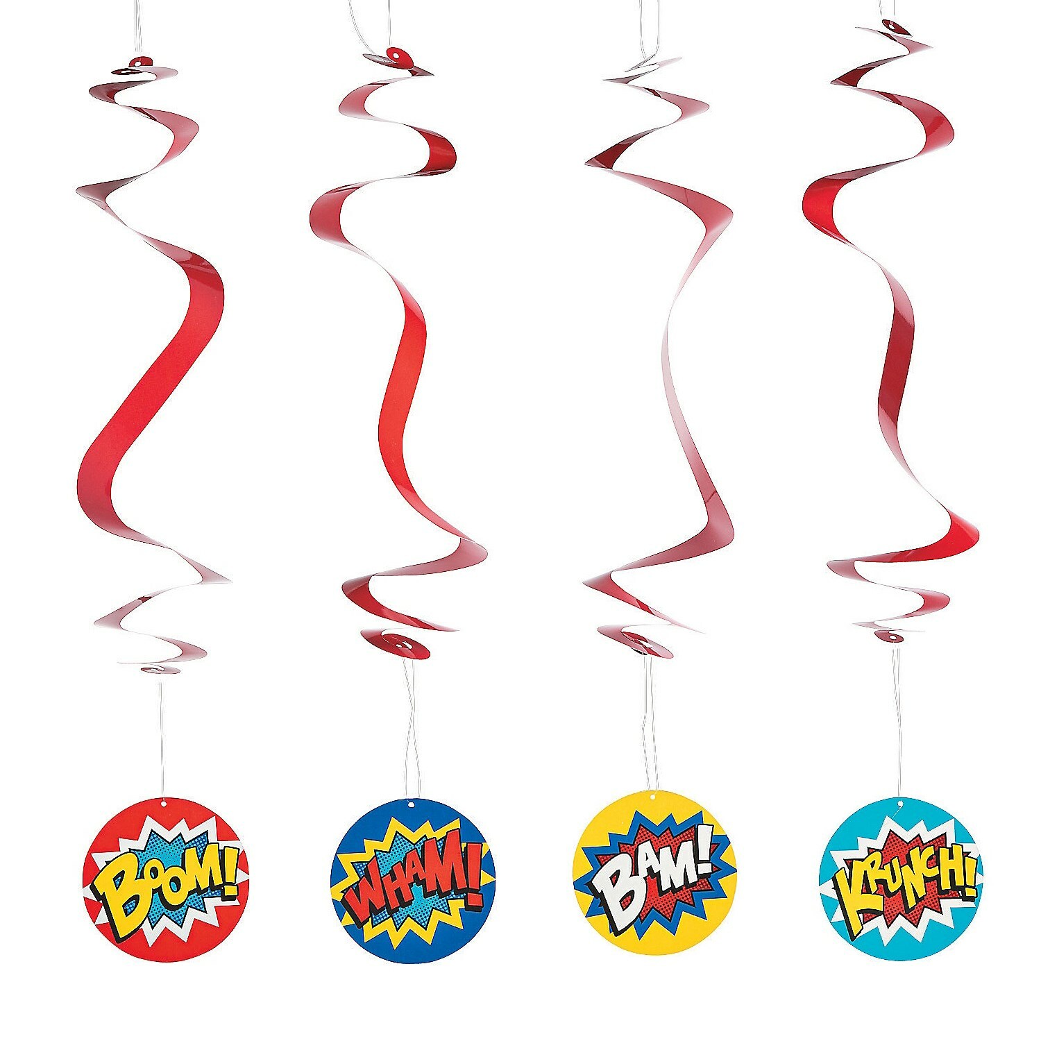 Superhero Swirl Decorations (Pack of 12)