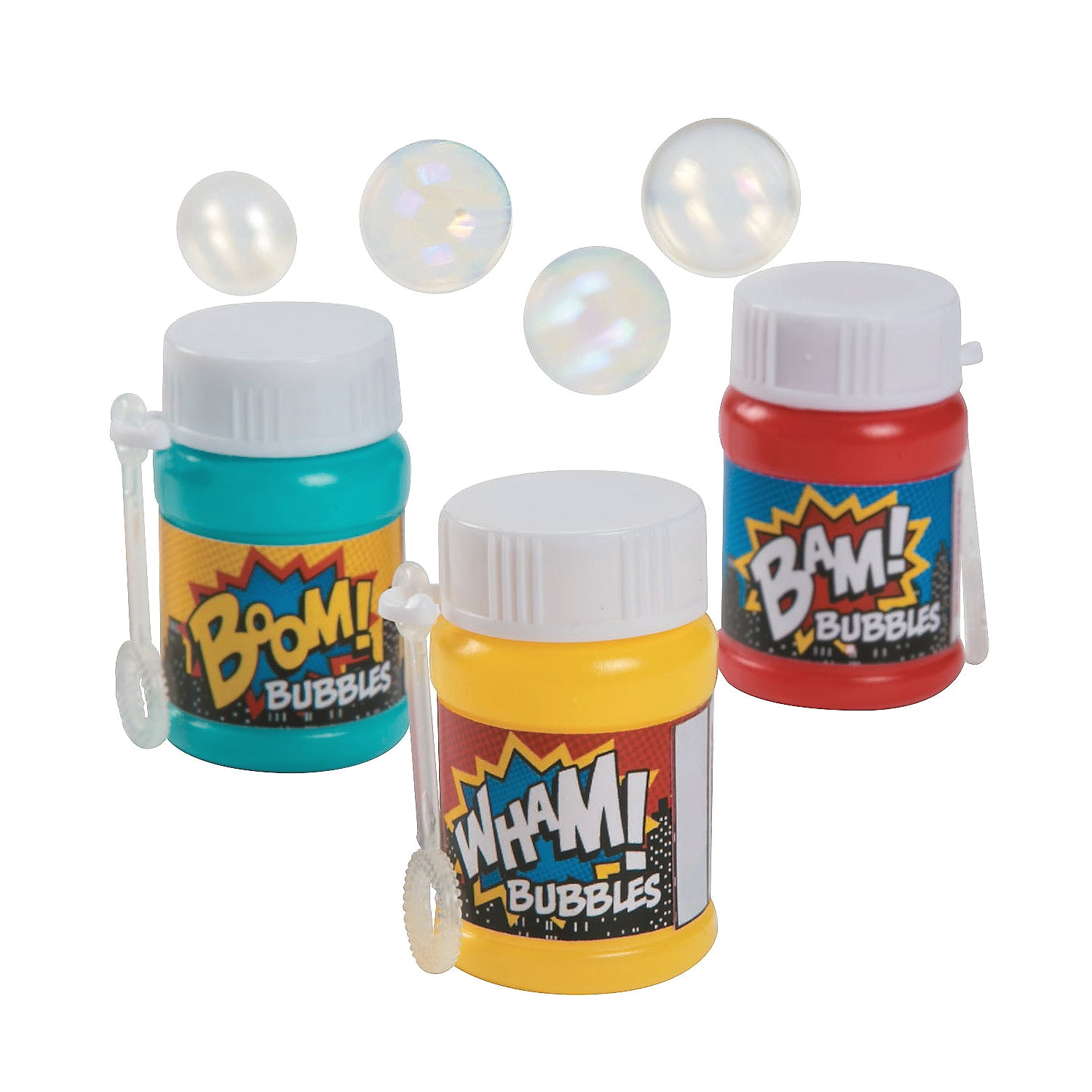 Superhero Slogan Bubble Bottles (Pack of 24)