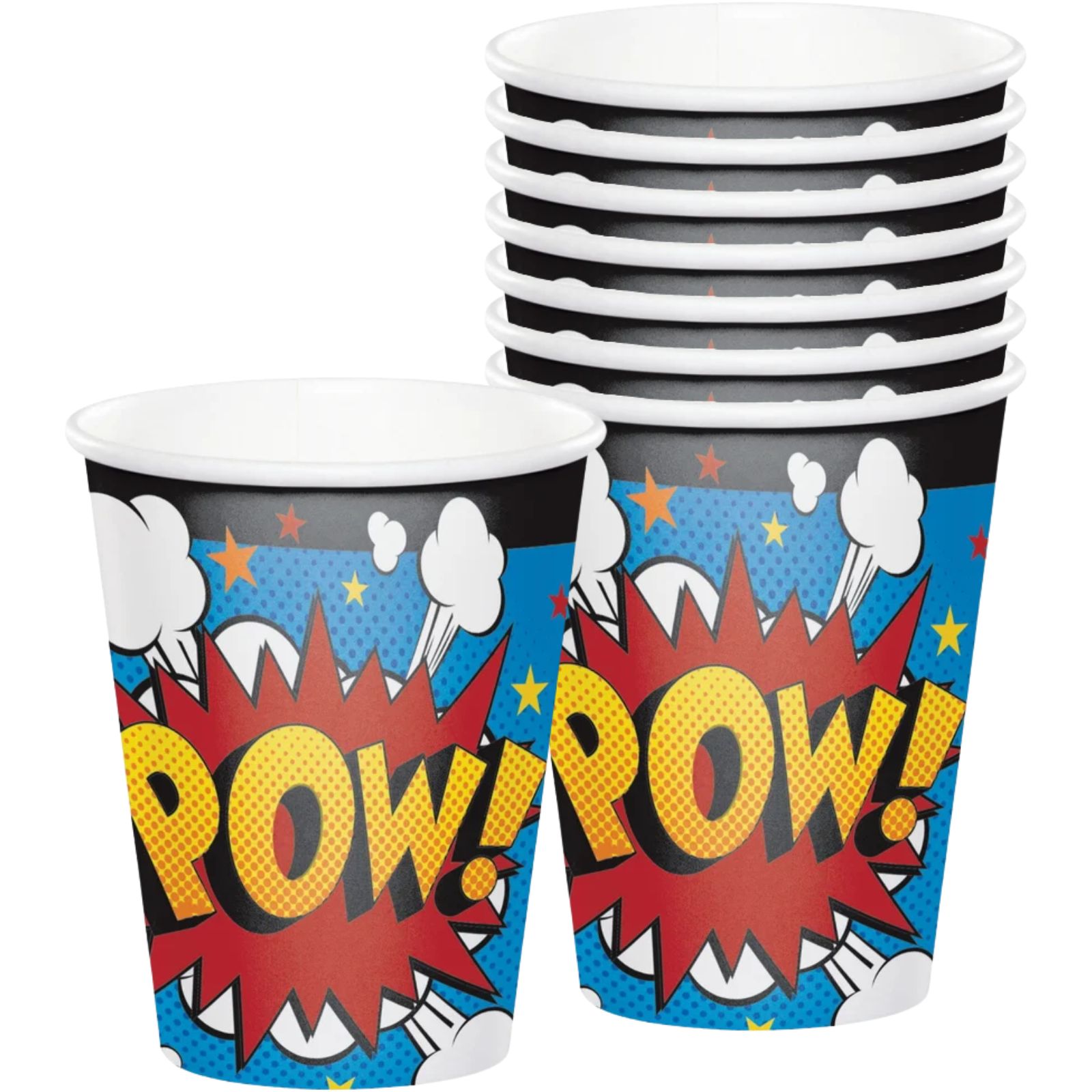 Superhero Slogans Paper Cups (Pack of 8)