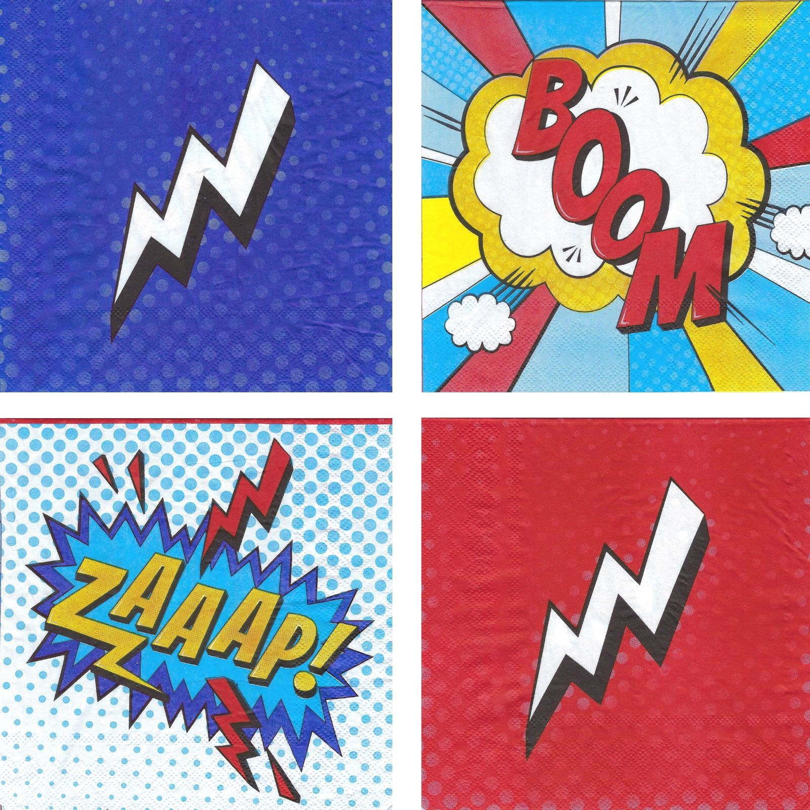 Superhero Comic Large Napkins / Serviettes (Pack of 20)