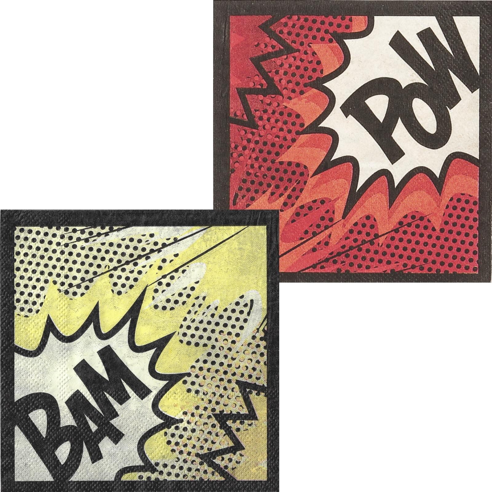 Comic Superhero Small Napkins / Serviettes (Pack of 16)