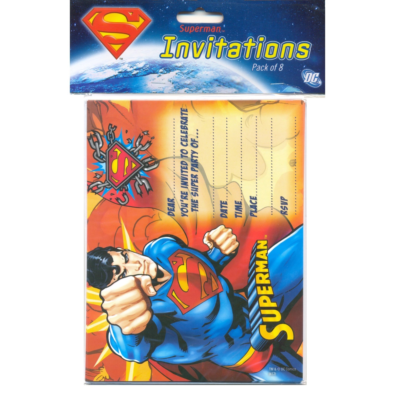 Superman Party Invitations (Pack of 8)