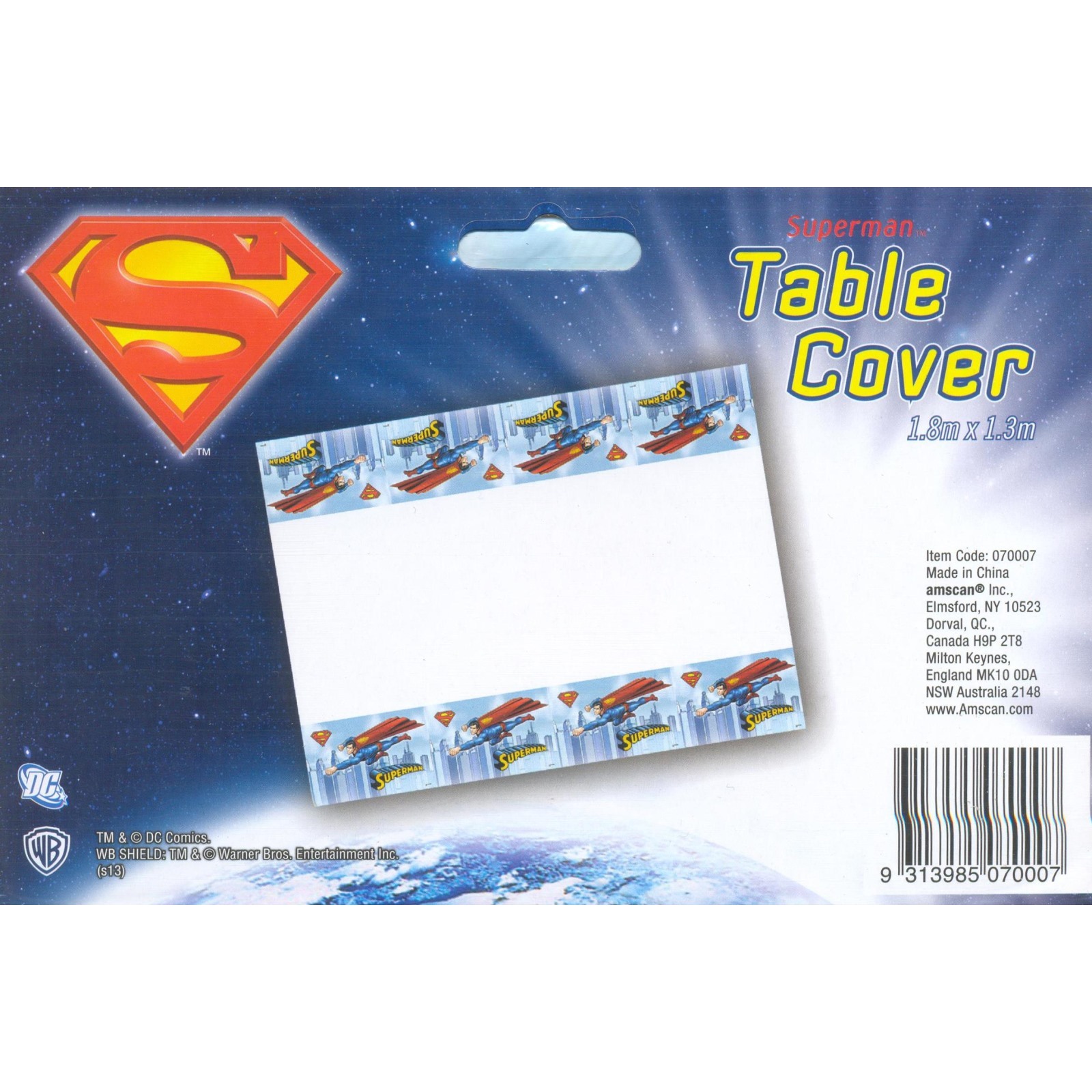 Superman Plastic Tablecloth