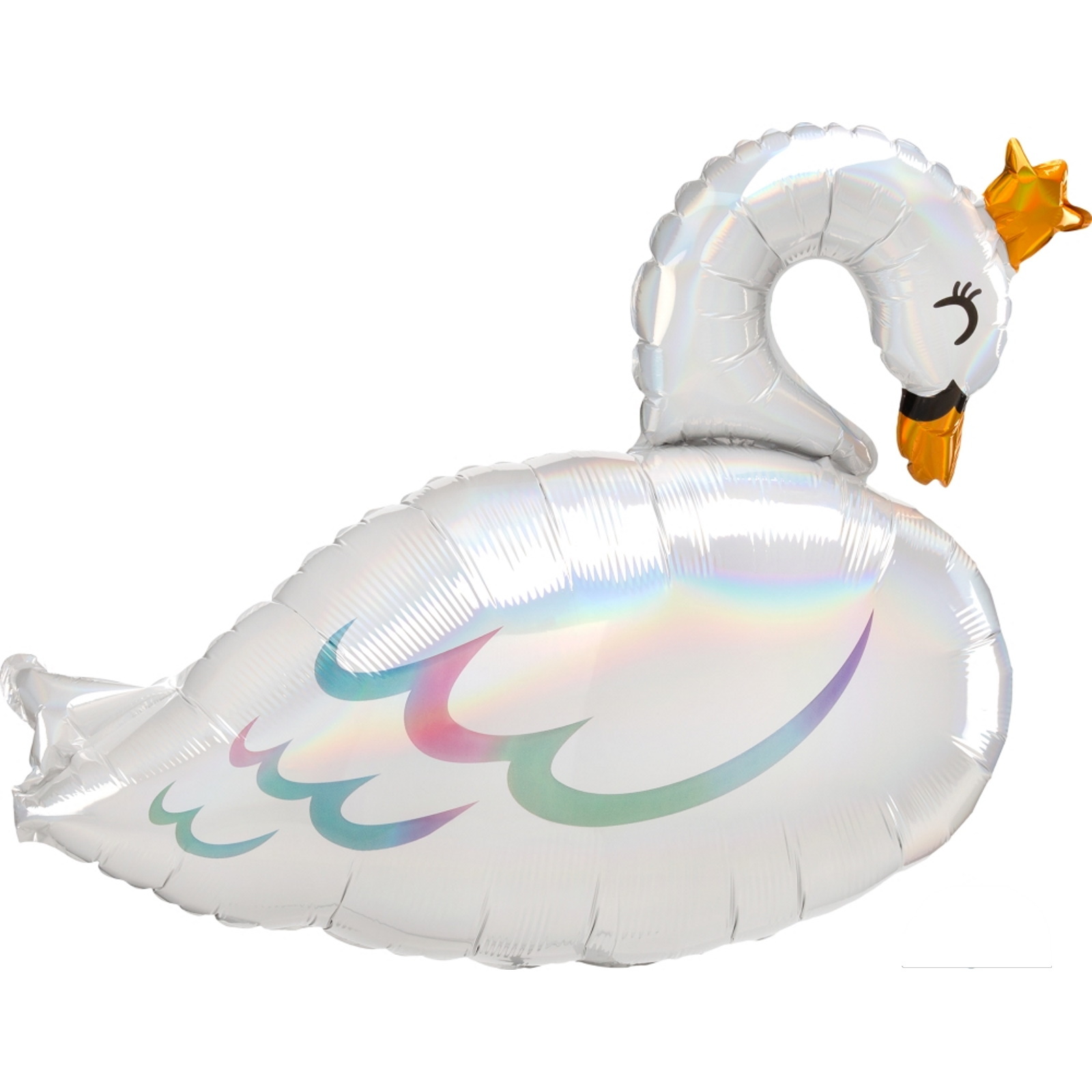Swan Holographic Iridescent Jumbo Supershape Helium Foil Balloon