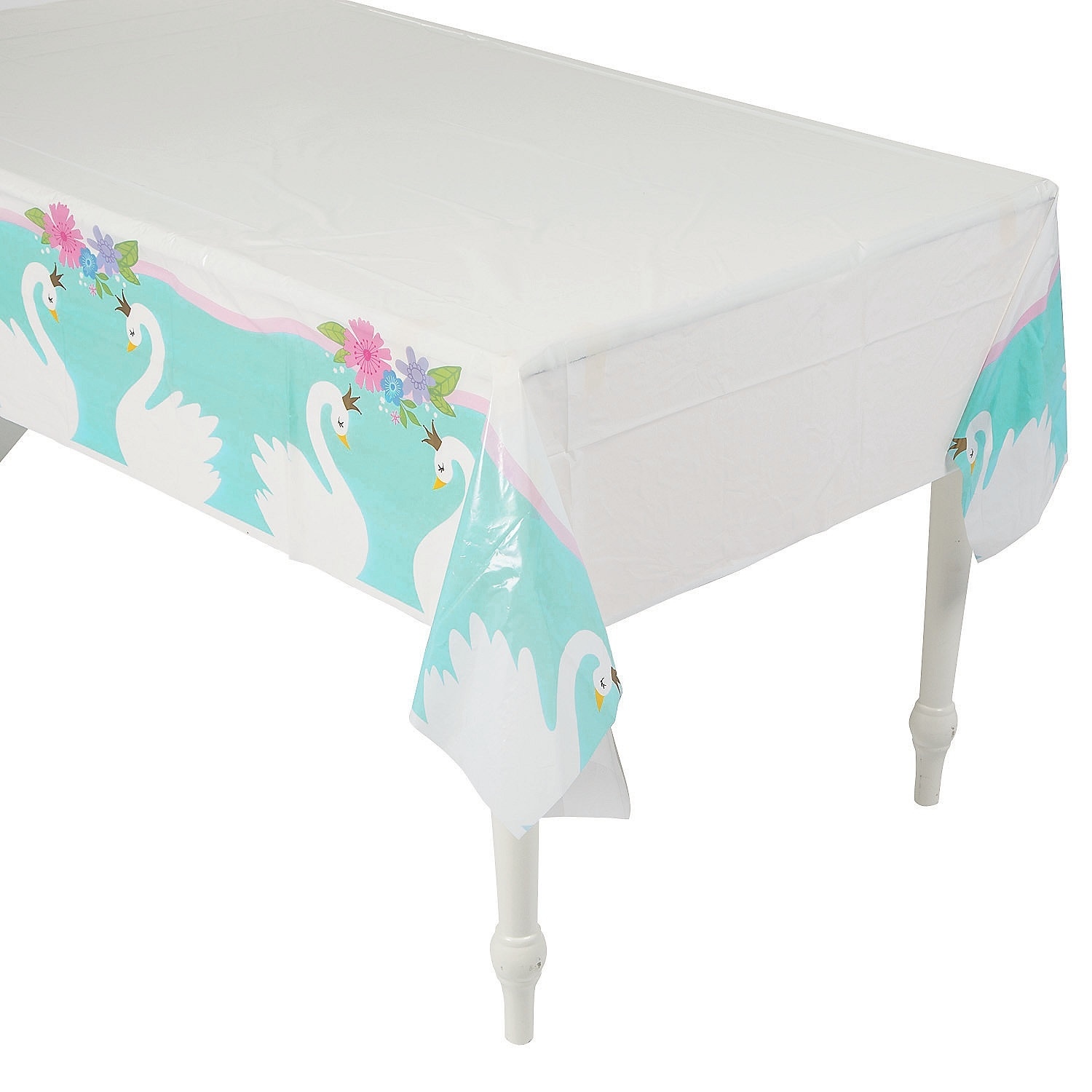 Sweet Swan Plastic Tablecloth