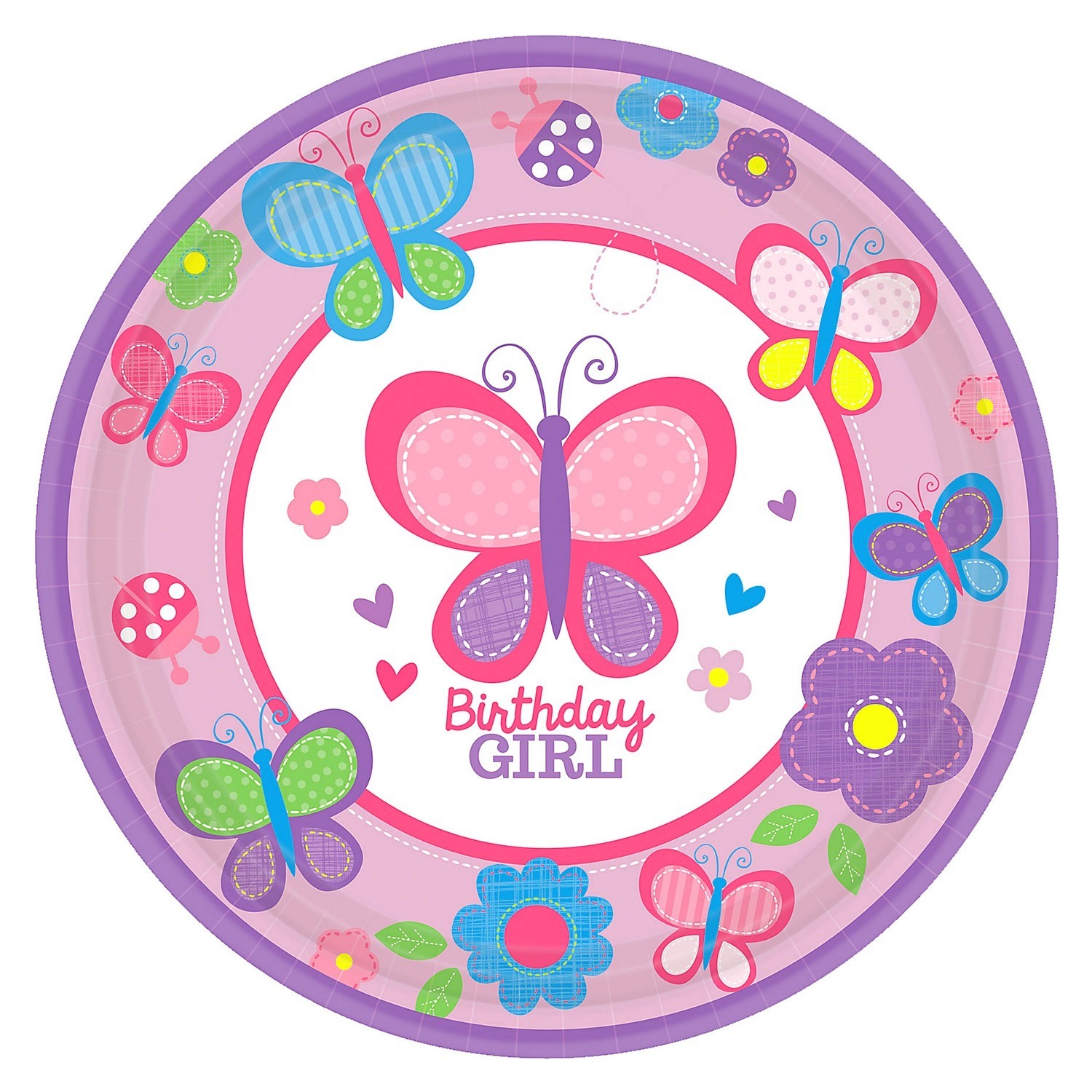 Sweet Birthday Girl Small Paper Plates (Value Pack of 18)