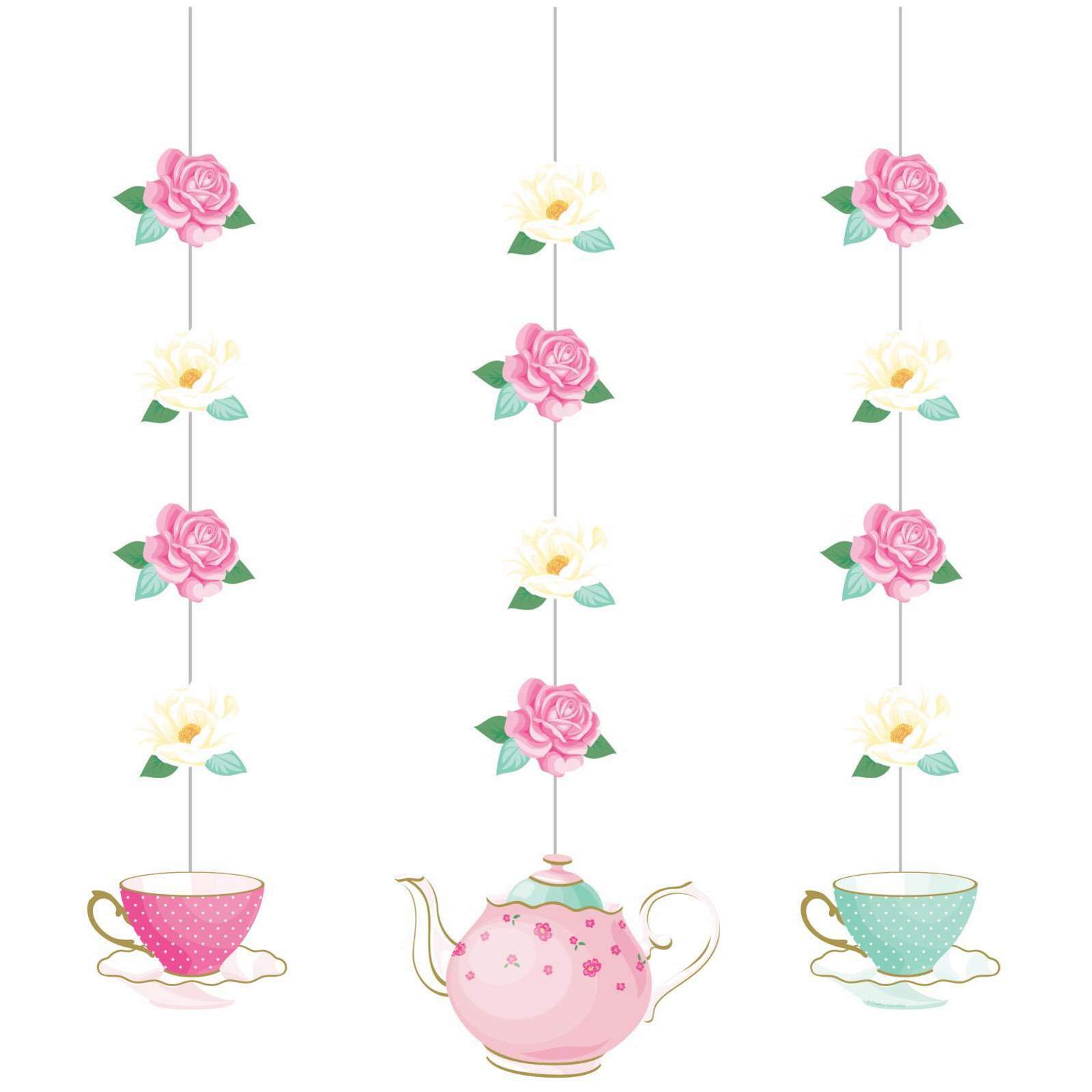 Floral Tea Party Hanging Decorations