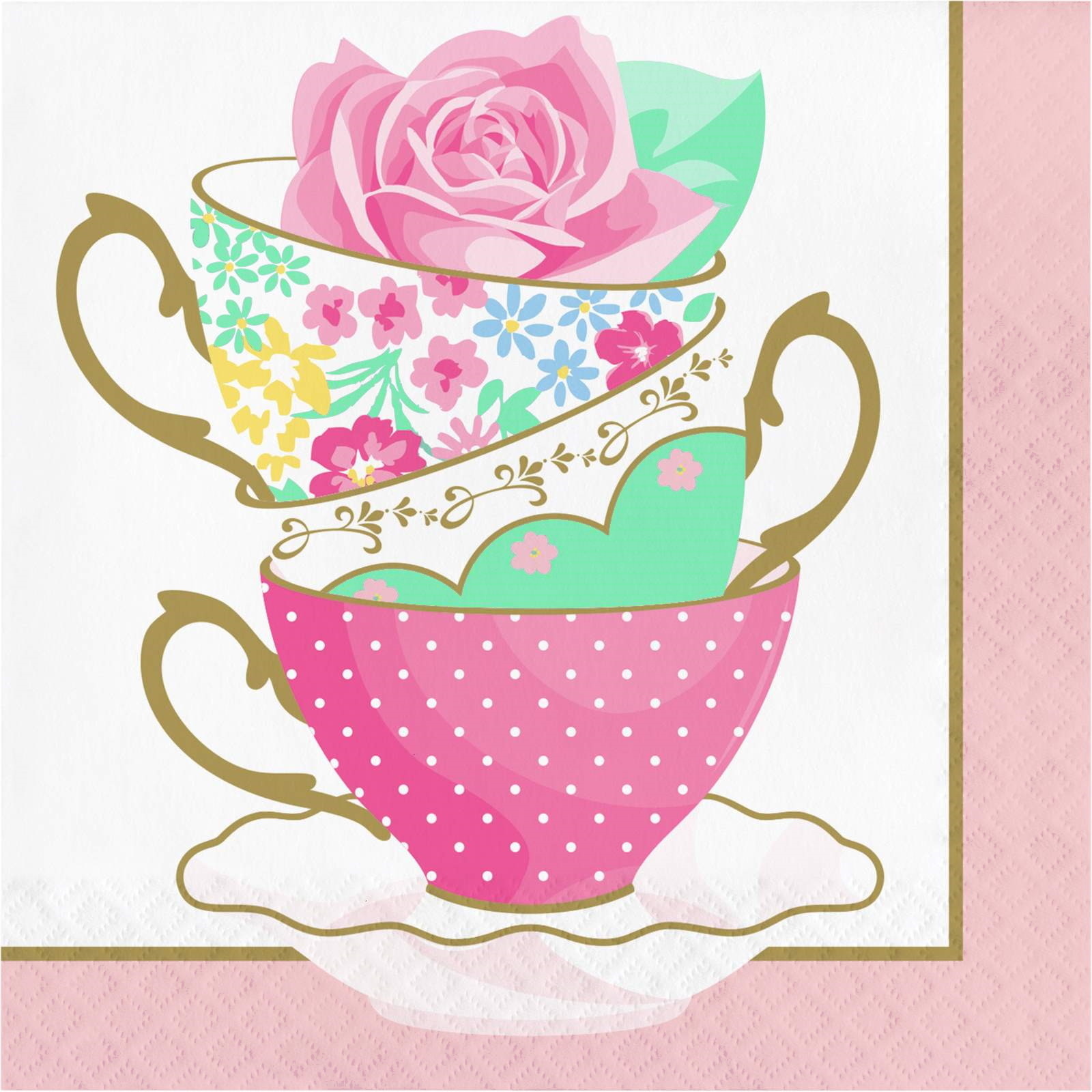 Floral Tea Party Large Napkins / Serviettes (Pack of 16)