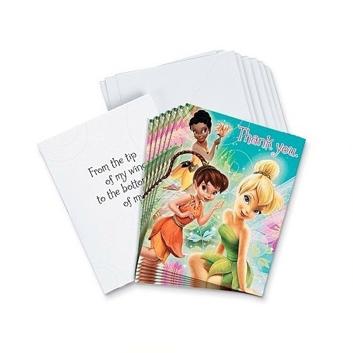 Tinkerbell Fairies Party Thank You Cards (Pack of 8)