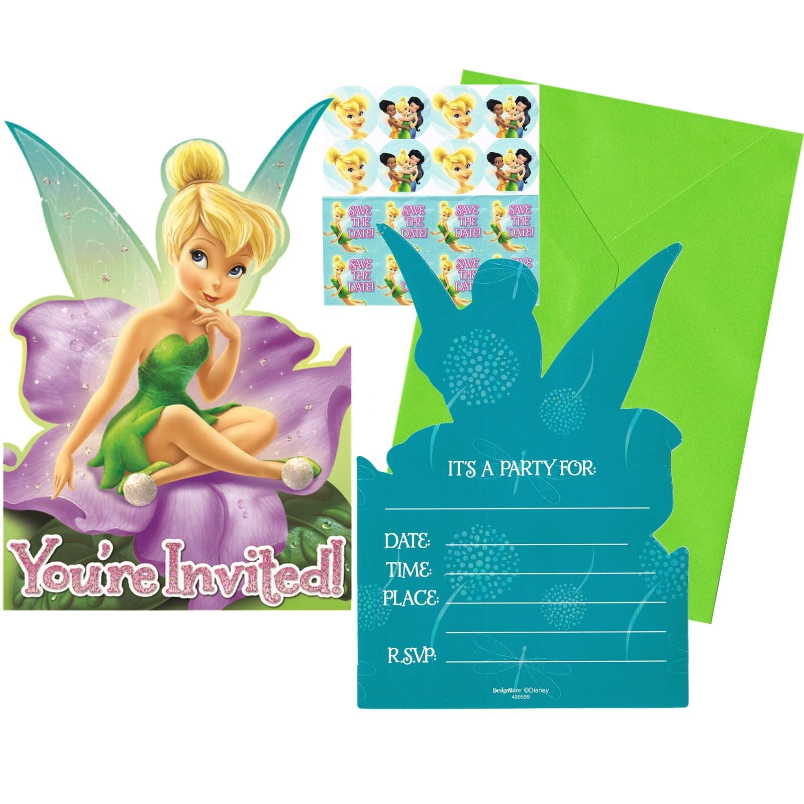 Tinkerbell Fairies Party Invitations (Pack of 8)