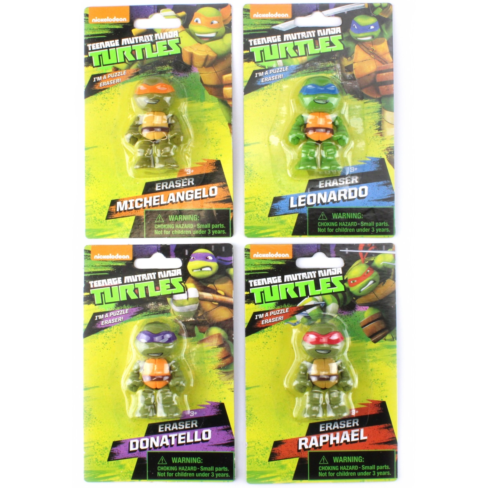 Teenage Mutant Ninja Turtles 3D Puzzle Erasers (Set of 4)