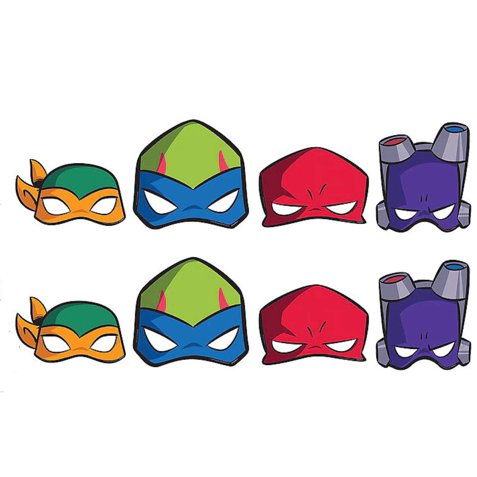 Rise of the Teenage Mutant Ninja Turtles Party Masks (Pack of 8)