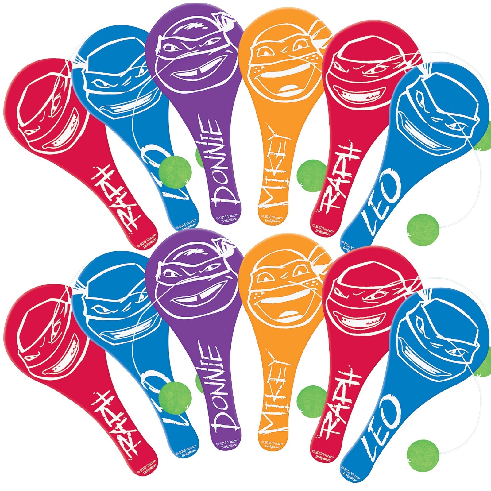 Teenage Mutant Ninja Turtles Mini Paddleball Toys (Pack 12)