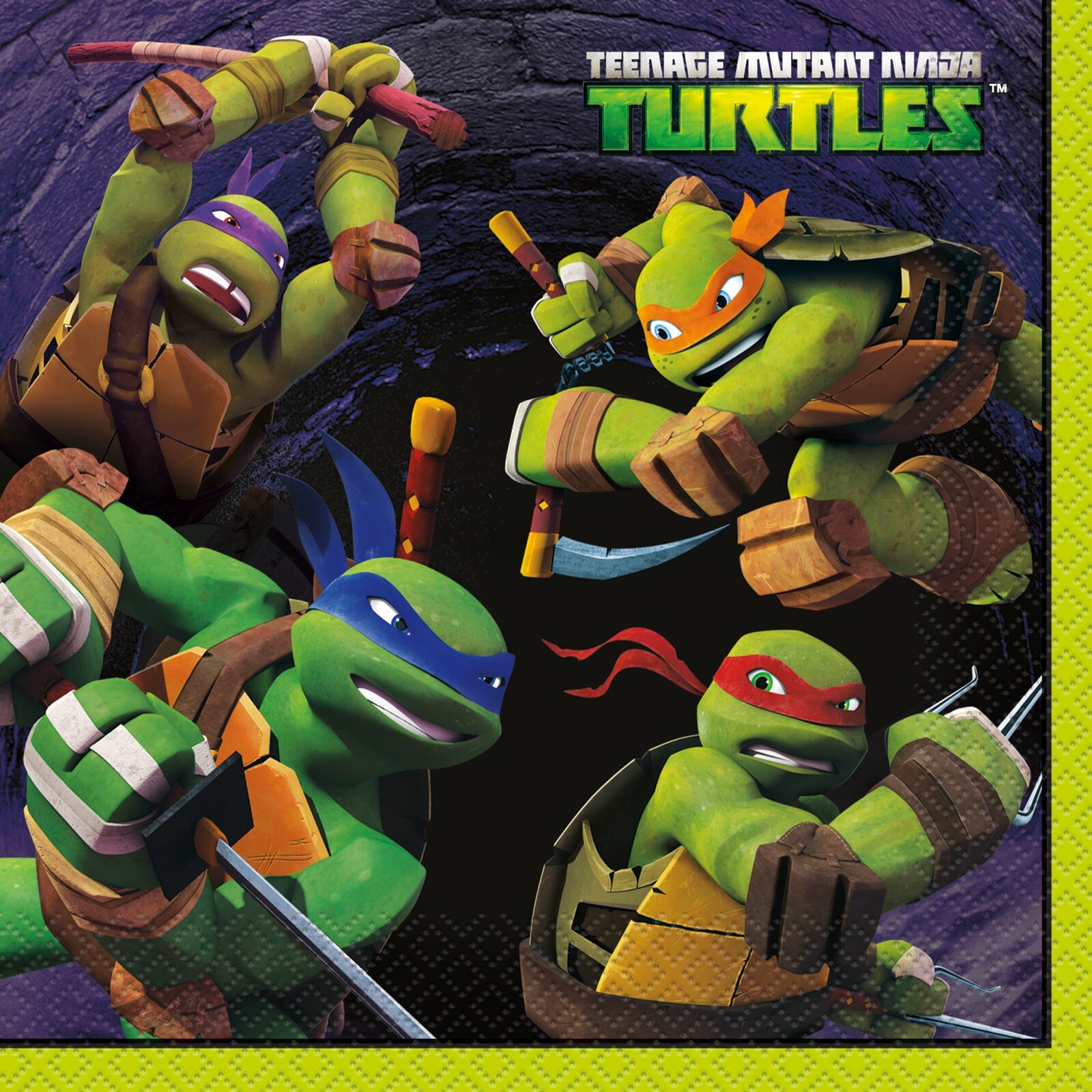 Teenage Mutant Ninja Turtles Large Napkins / Serviettes (Pack of 16)