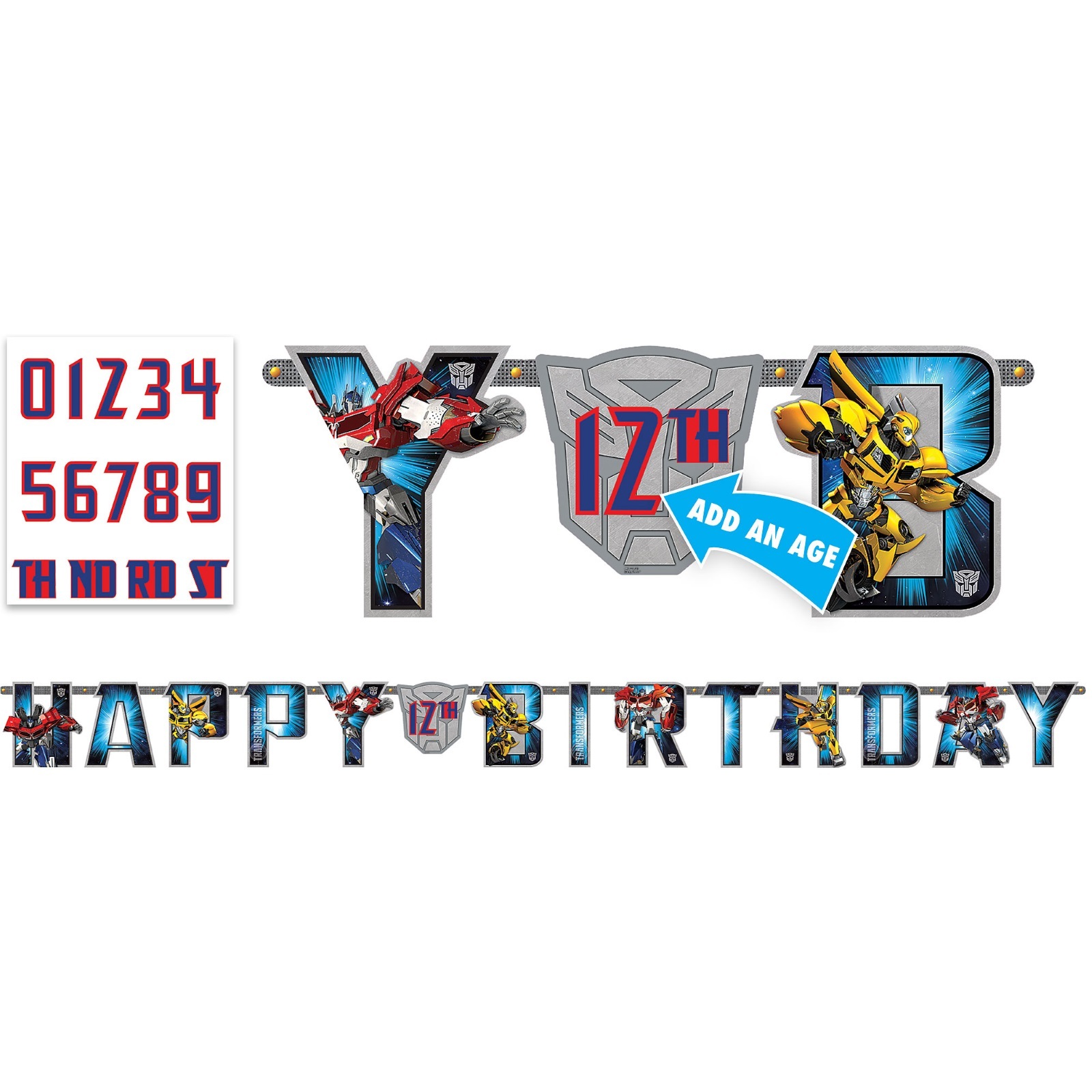 Transformers Jumbo Add an Age Banner Kit