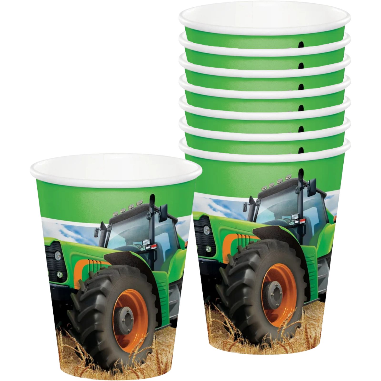Tractor Time Paper Cups (Pack of 8)