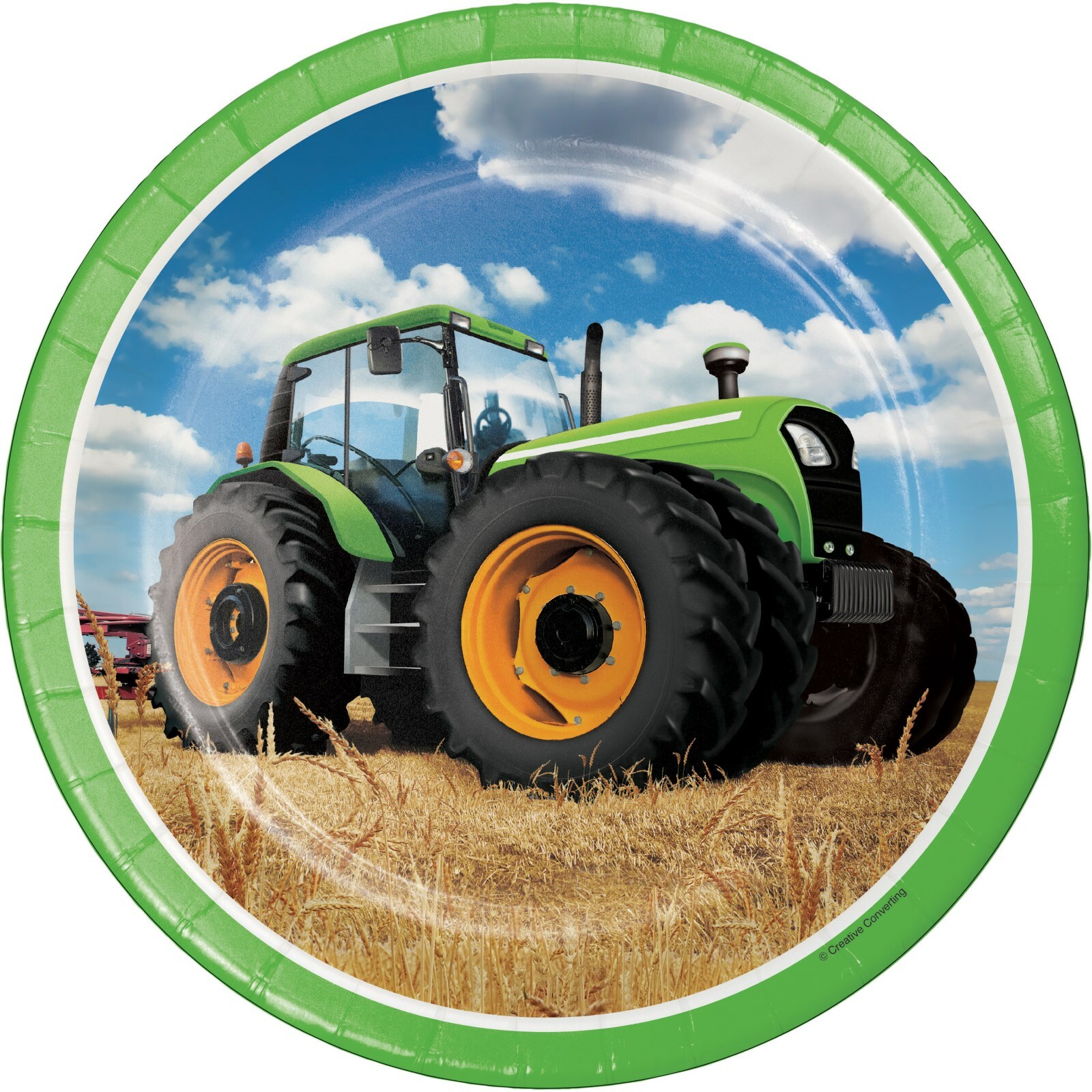 Tractor Time Large Paper Plates (Pack of 8)
