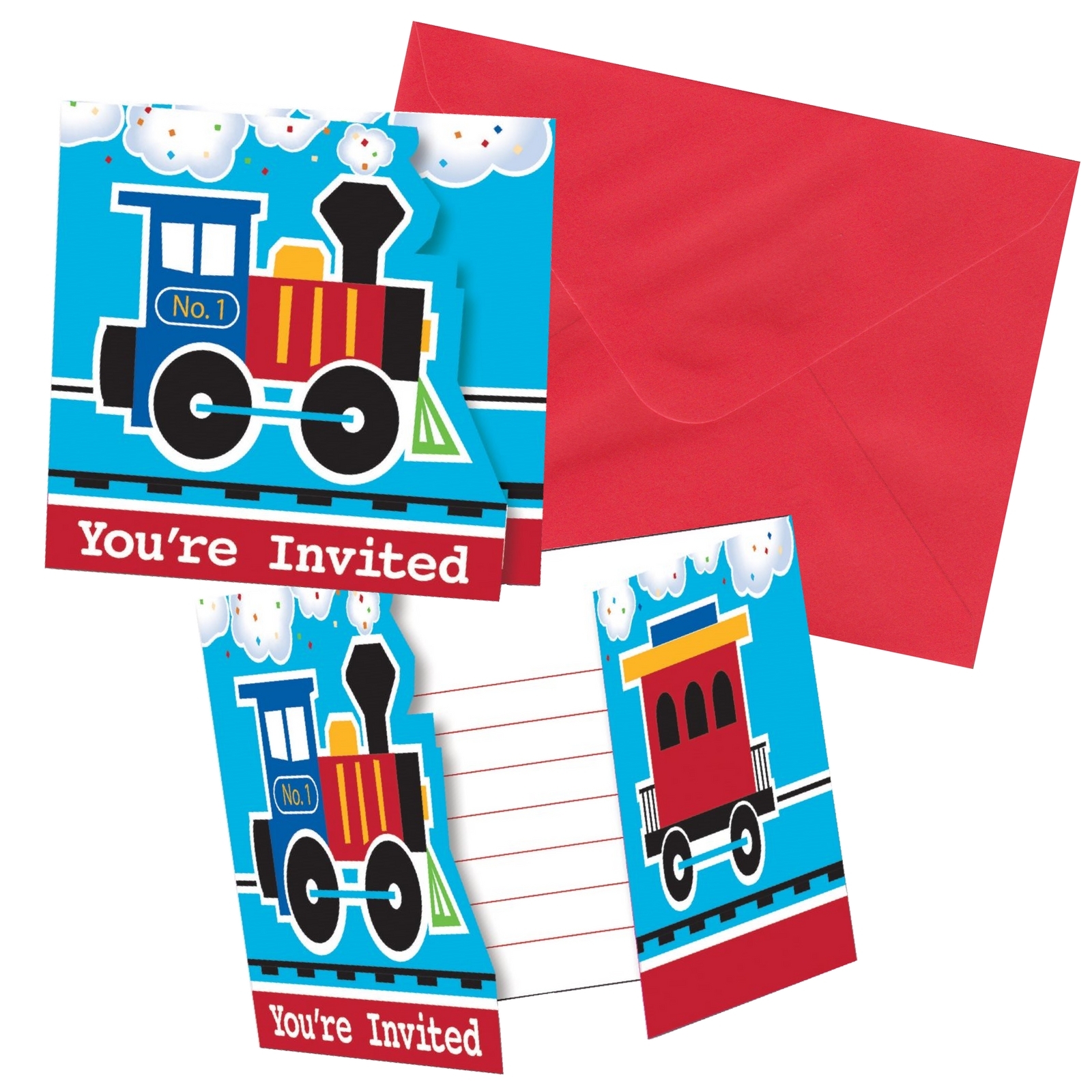 All Aboard Invitations (Pack of 8)