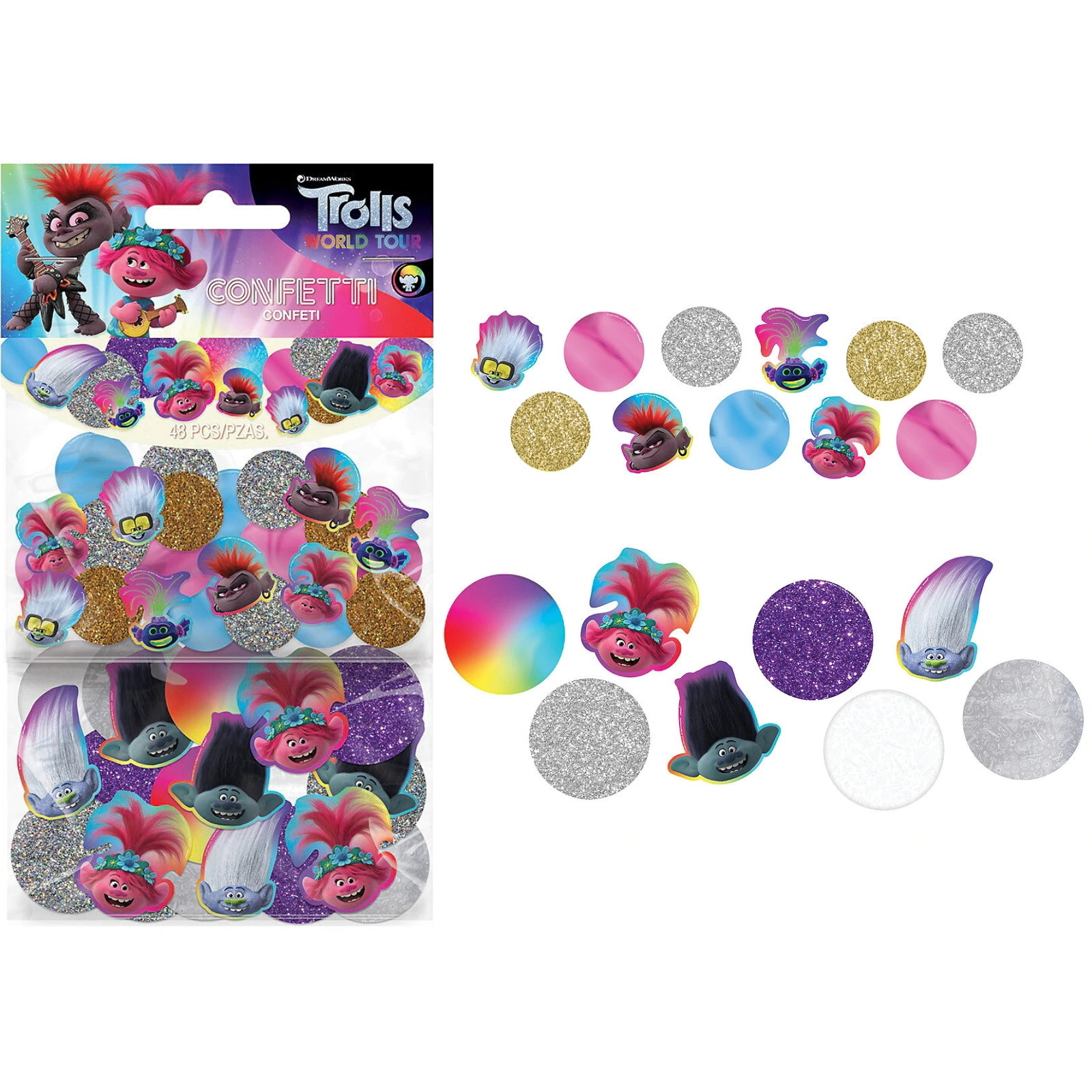 Trolls World Tour Jumbo Confetti/Table Scatters (48 Pieces)