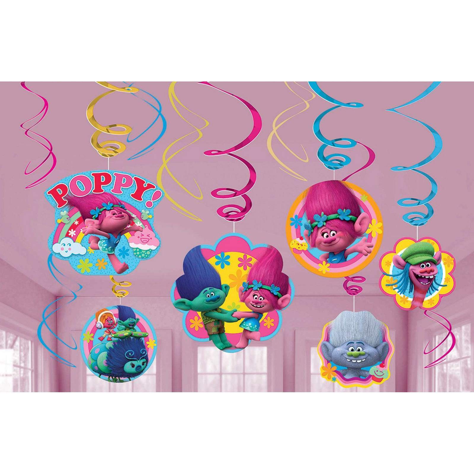 Trolls Swirl Decorations (Pack of 12)