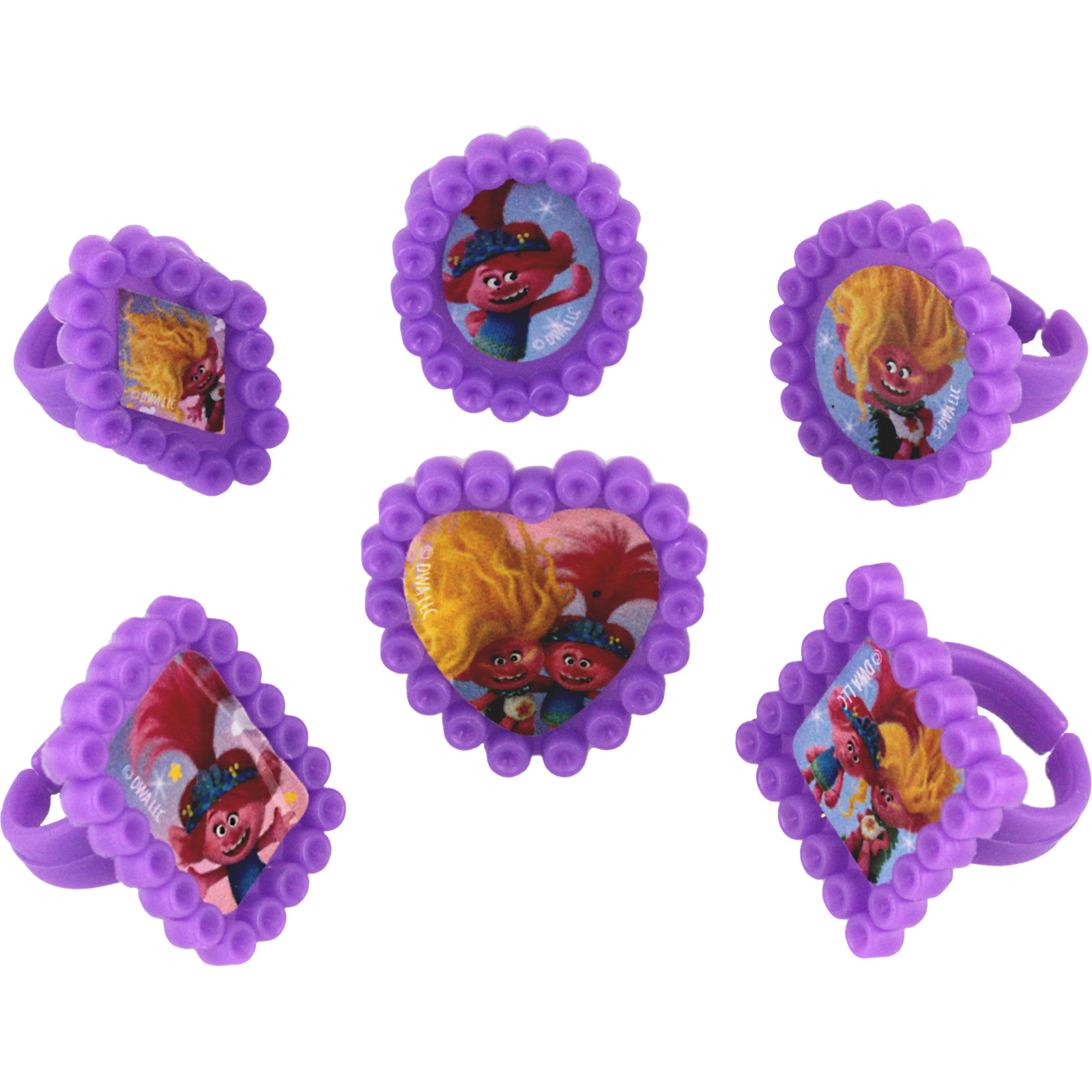 Trolls Band Together Plastic Rings (Pack of 6)
