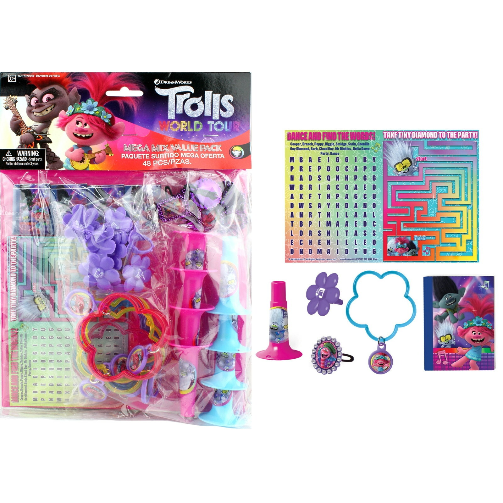 Trolls World Tour Party Favour Pack (48 Pieces)