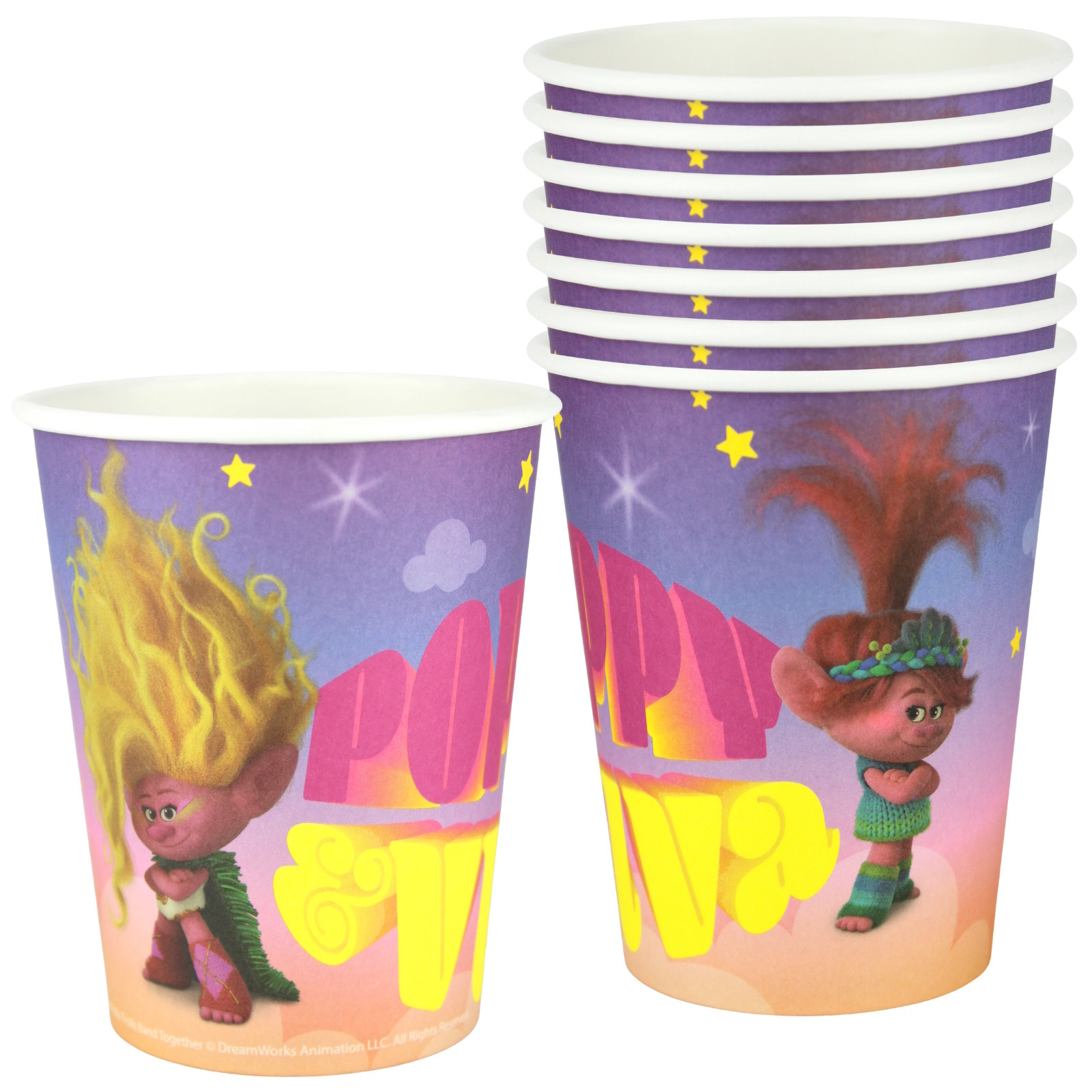 Trolls Band Together Paper Cups (Pack of 8)