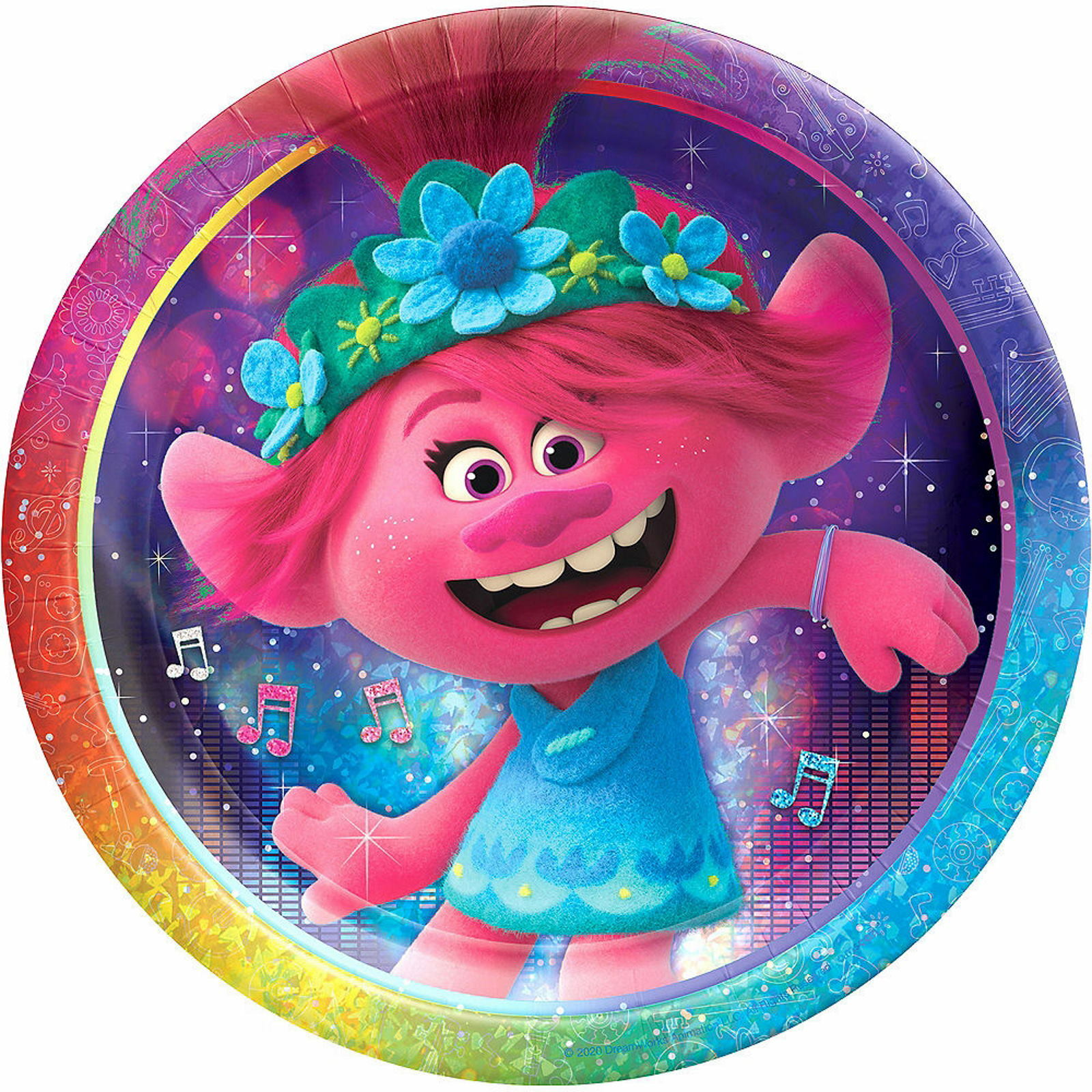 Trolls World Tour Large Paper Plates (Pack of 8)