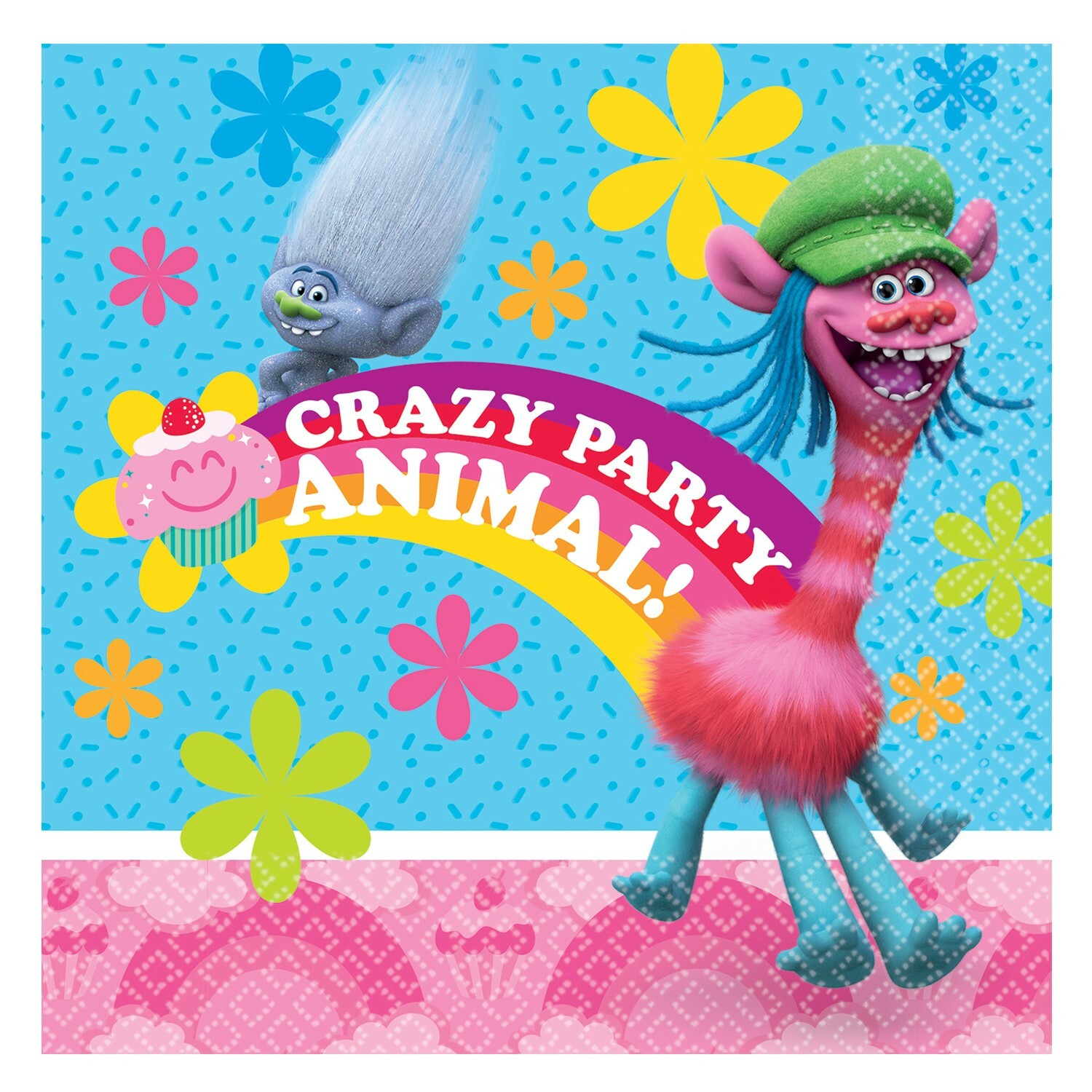 Trolls Small Paper Napkins / Serviettes (Pack of 16)