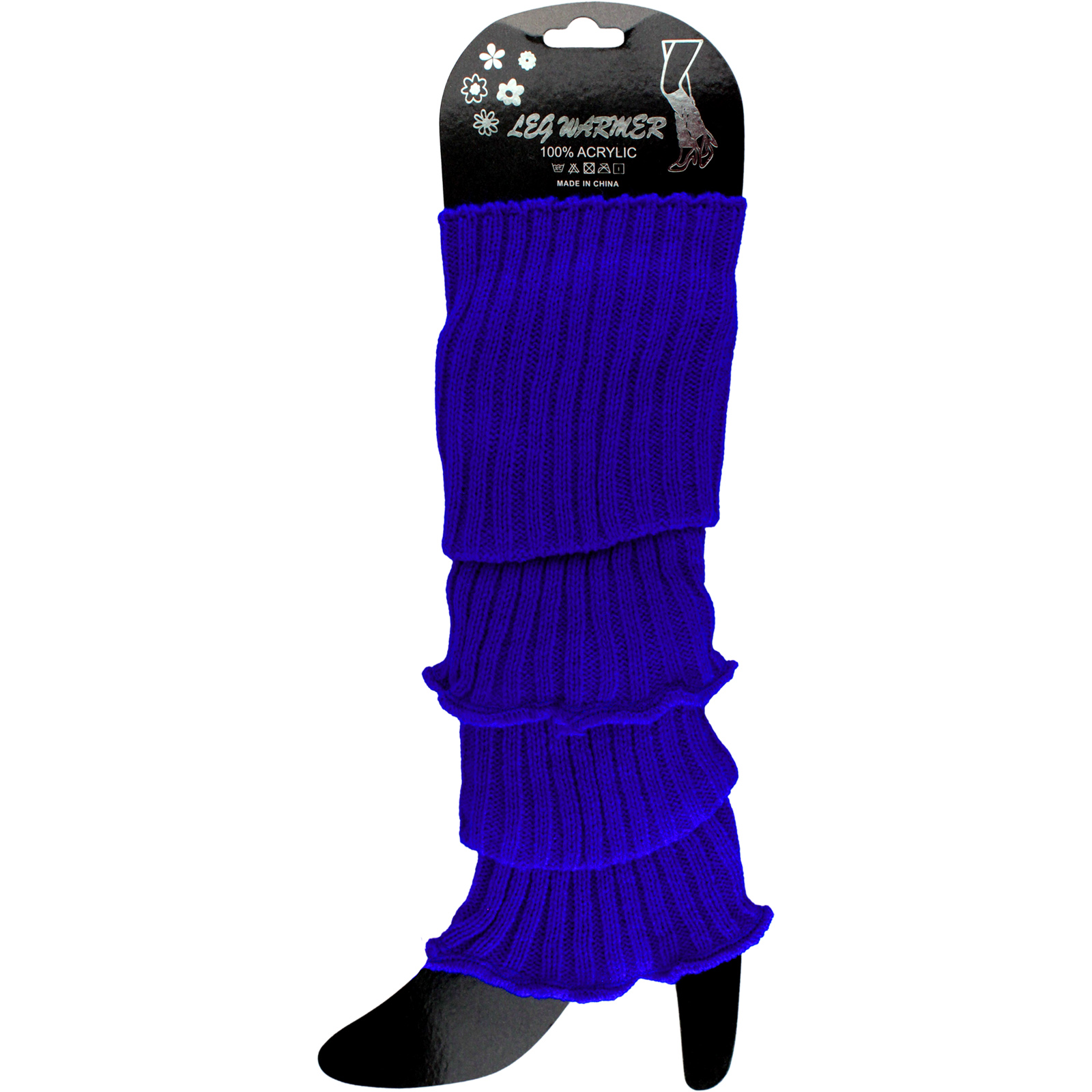Royal Blue Knitted Leg Warmers Stockings and Socks Costumes