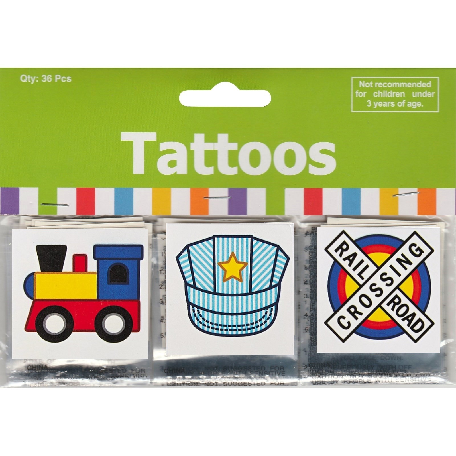 Train Tattoos (Pack of 36)
