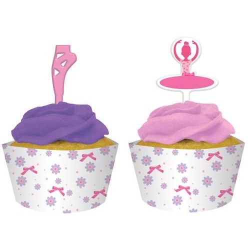 Tutu Much Fun Cupcake Wrappers and Toppers (Set of 12)