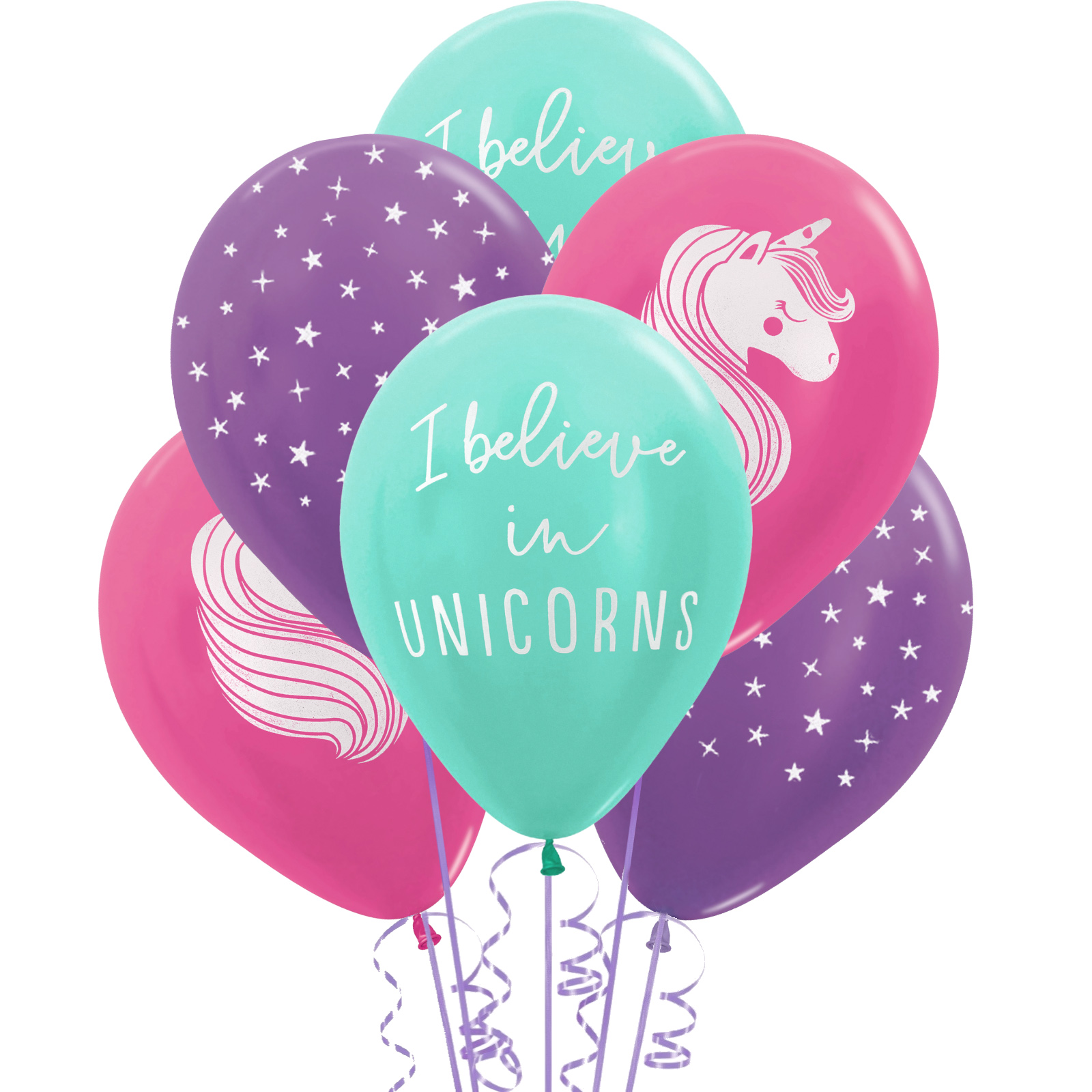 Unicorn Sparkle and Stars Balloons (Pack of 10) 