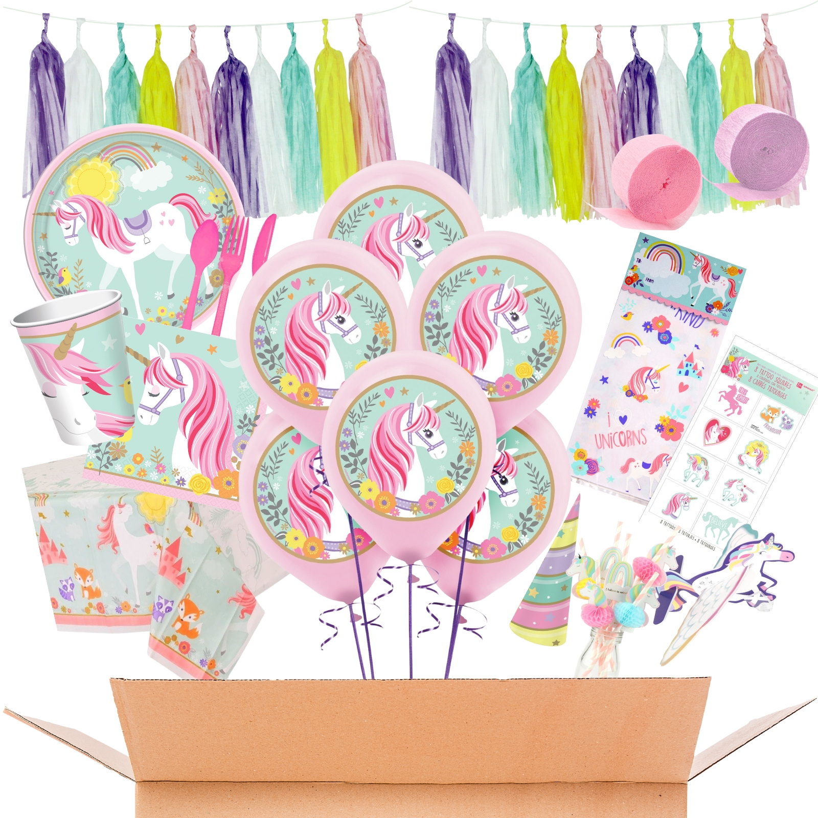 Unicorn Mega Party Set for 8 Guests