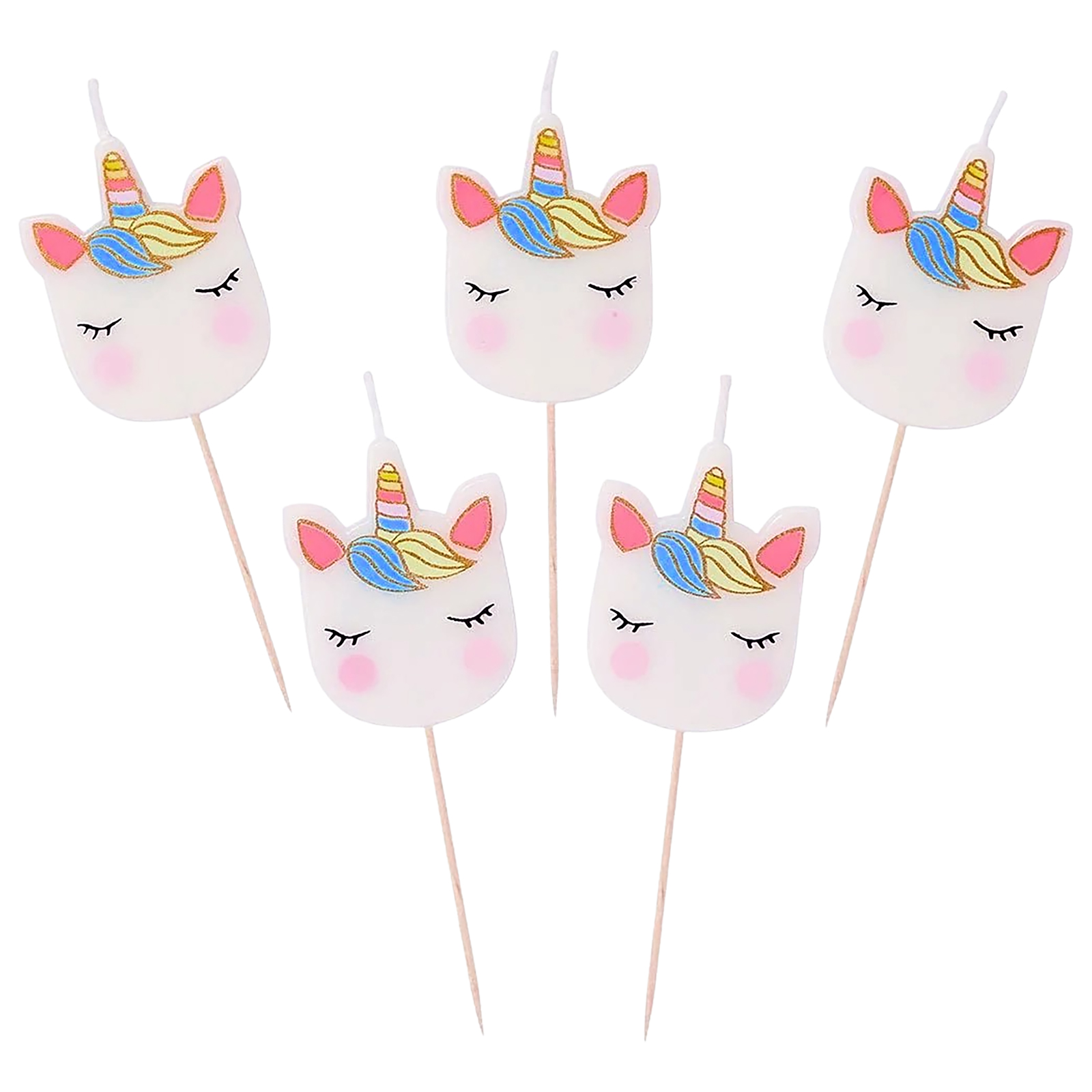 Talking Tables We Heart Unicorn Cake Candles (Set of 5) 