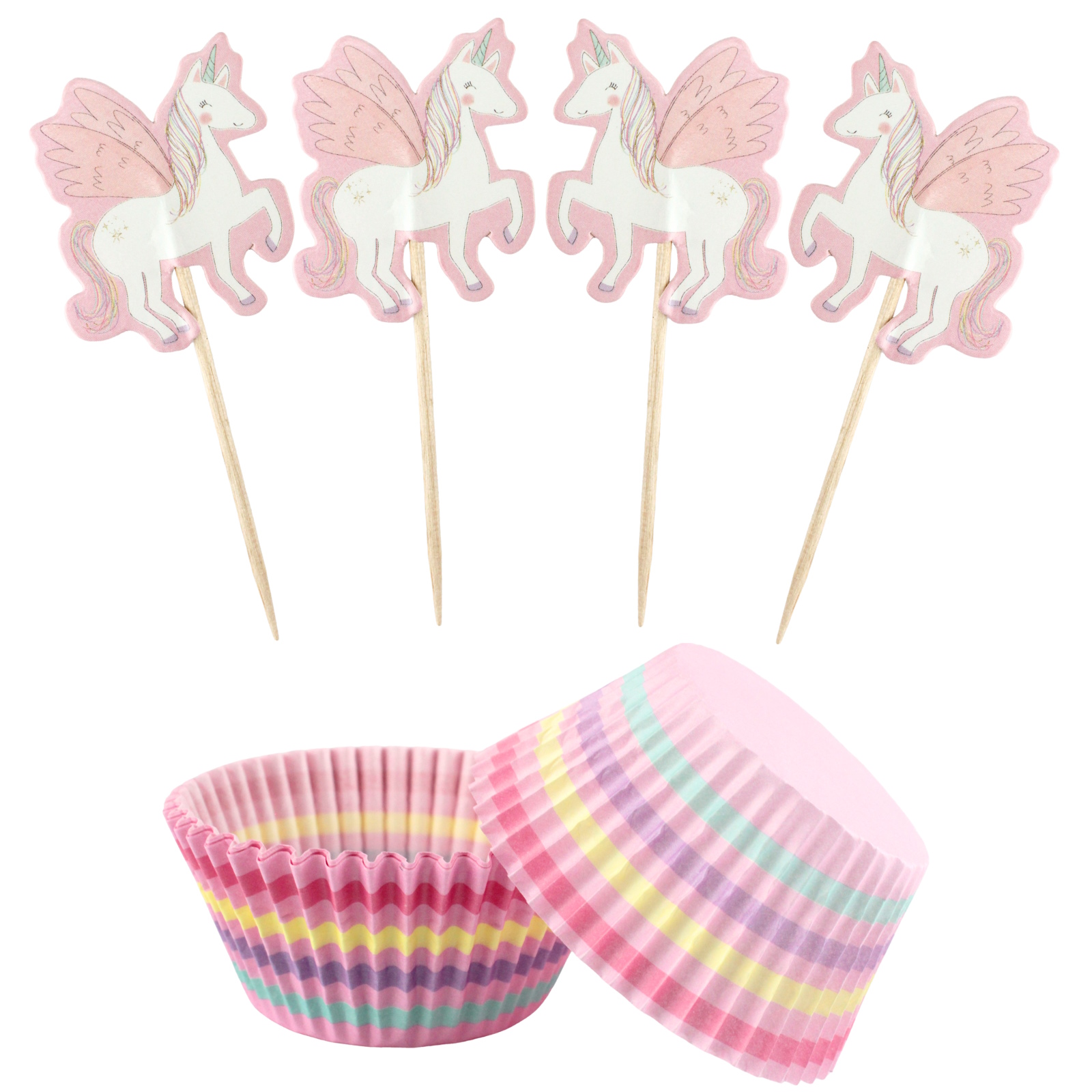 Unicorns and Rainbows Cupcake Decorating Kit (Pack of 12) 