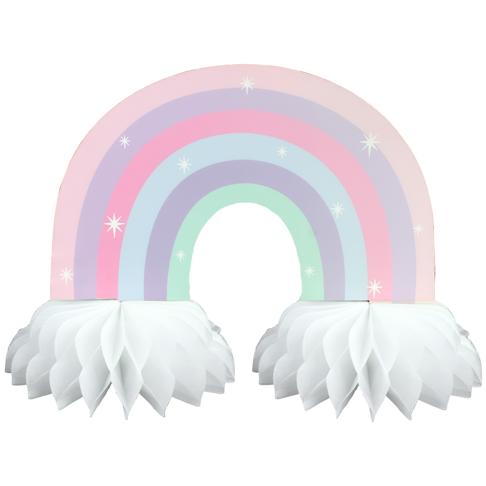 Fantasy Unicorn Rainbow Honeycomb Centrepiece