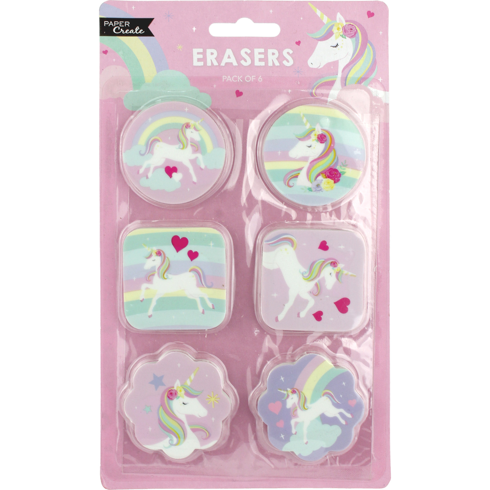 Fairytale Unicorn Erasers (Pack of 6)
