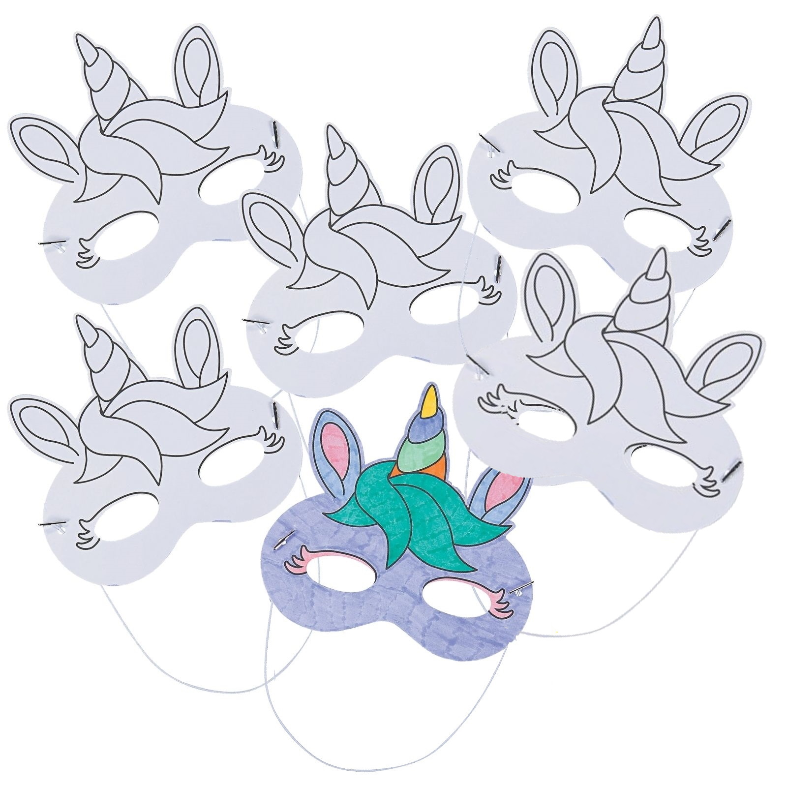 Colour Your Own Unicorn Masks (Pack of 12)