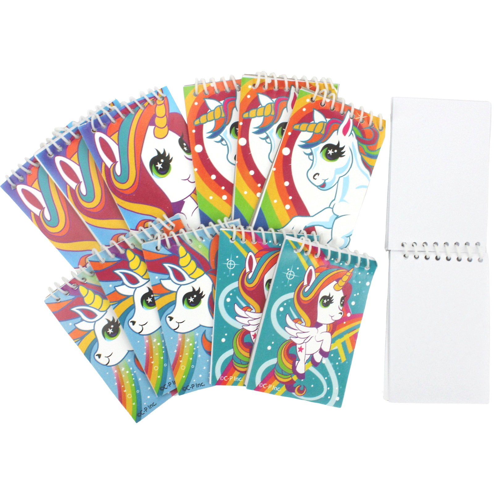 Rainbow Unicorn Spiral Notepads (Pack of 12)